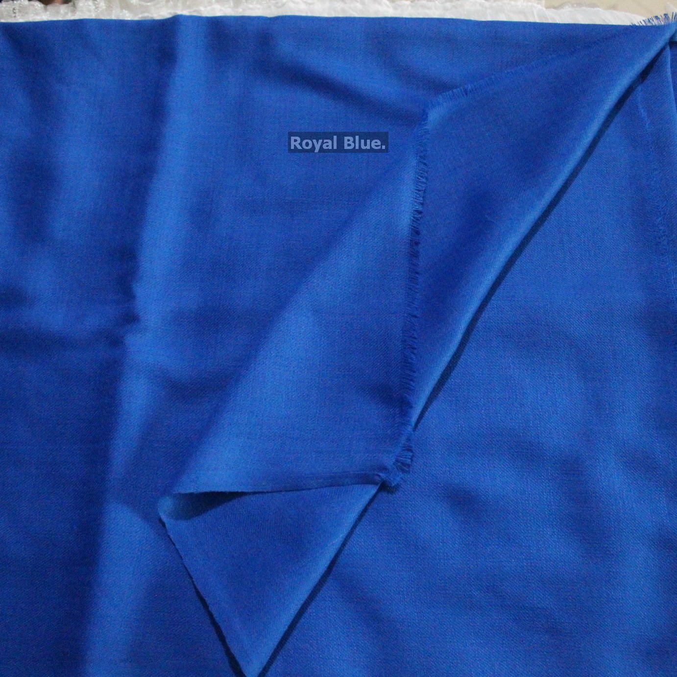 Royal Blue Plain Pure Kashmiri Pashmina Shawl