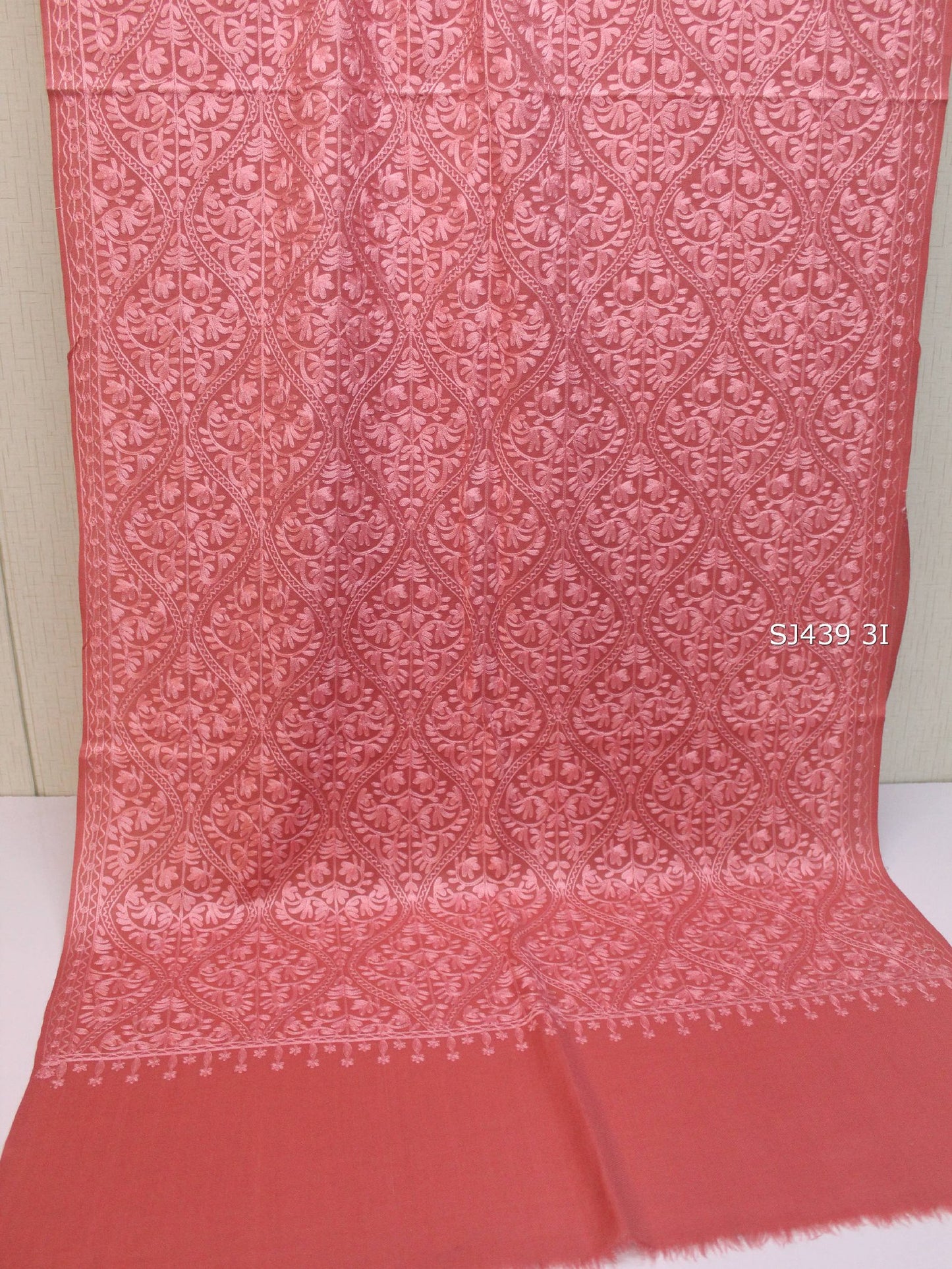 Pashmina Stole Full Embroidery Kashmiri Work in Sale Price perfect Gift 80x28 inches