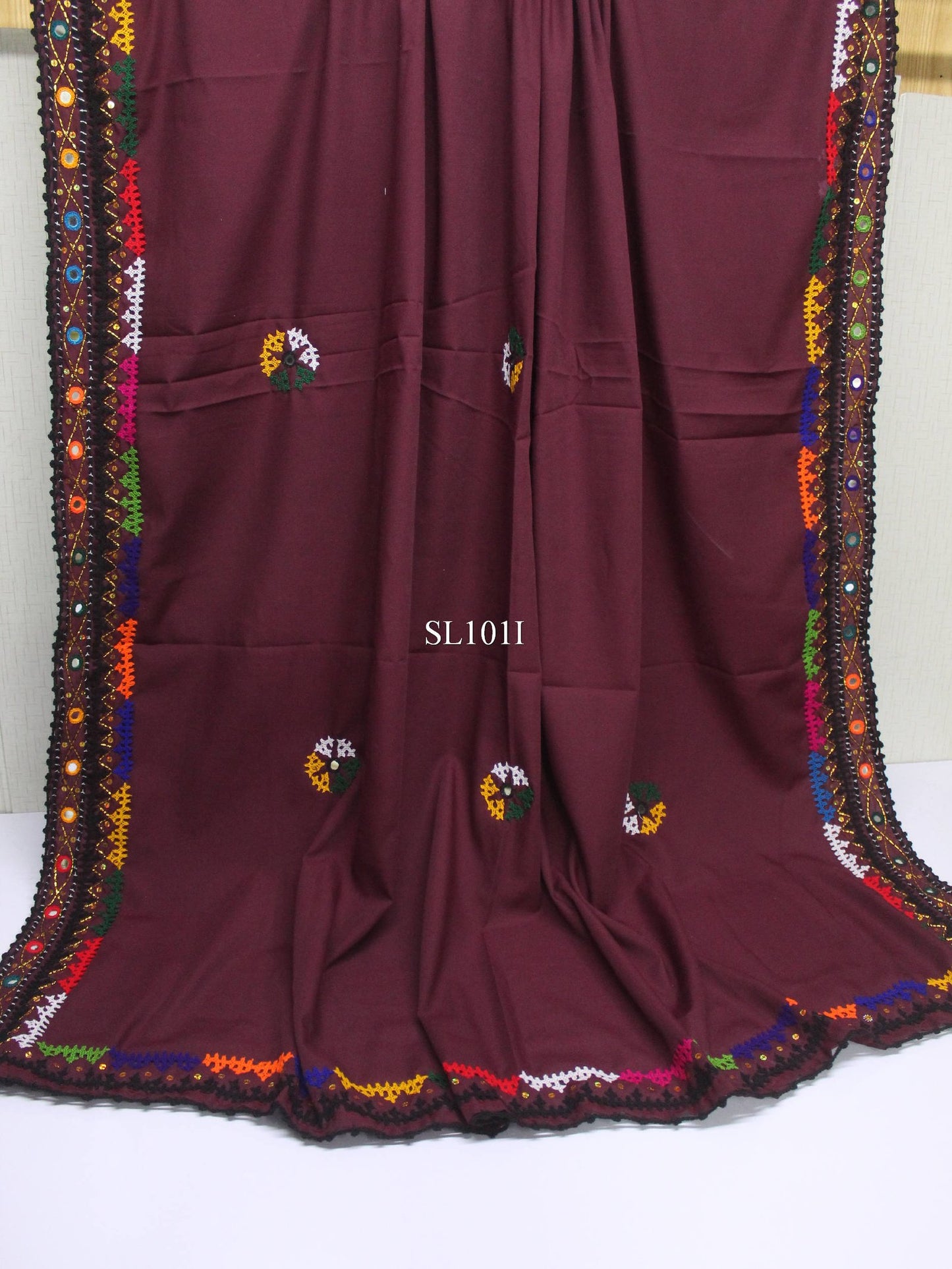 Swiss Lawn Handmade Sindhi Shawl 4 Side Border Perfect Gift