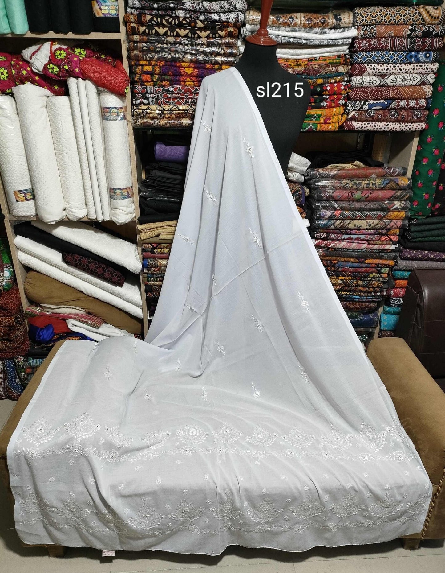 Swiss Lawn Hand Embroidered Shawl