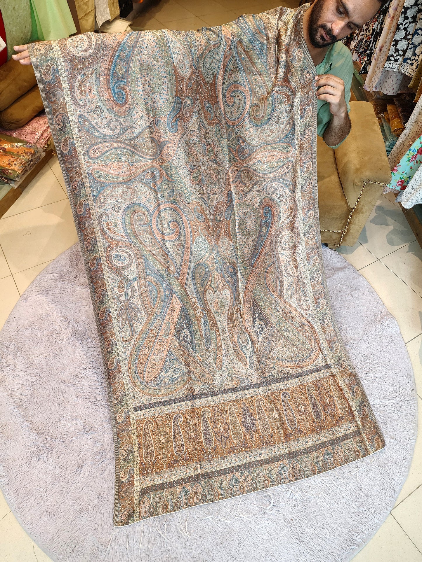 Luxury Kani Silk Shawl, Wedding Wrap Perfect Gift Made in Kashmir | SK102