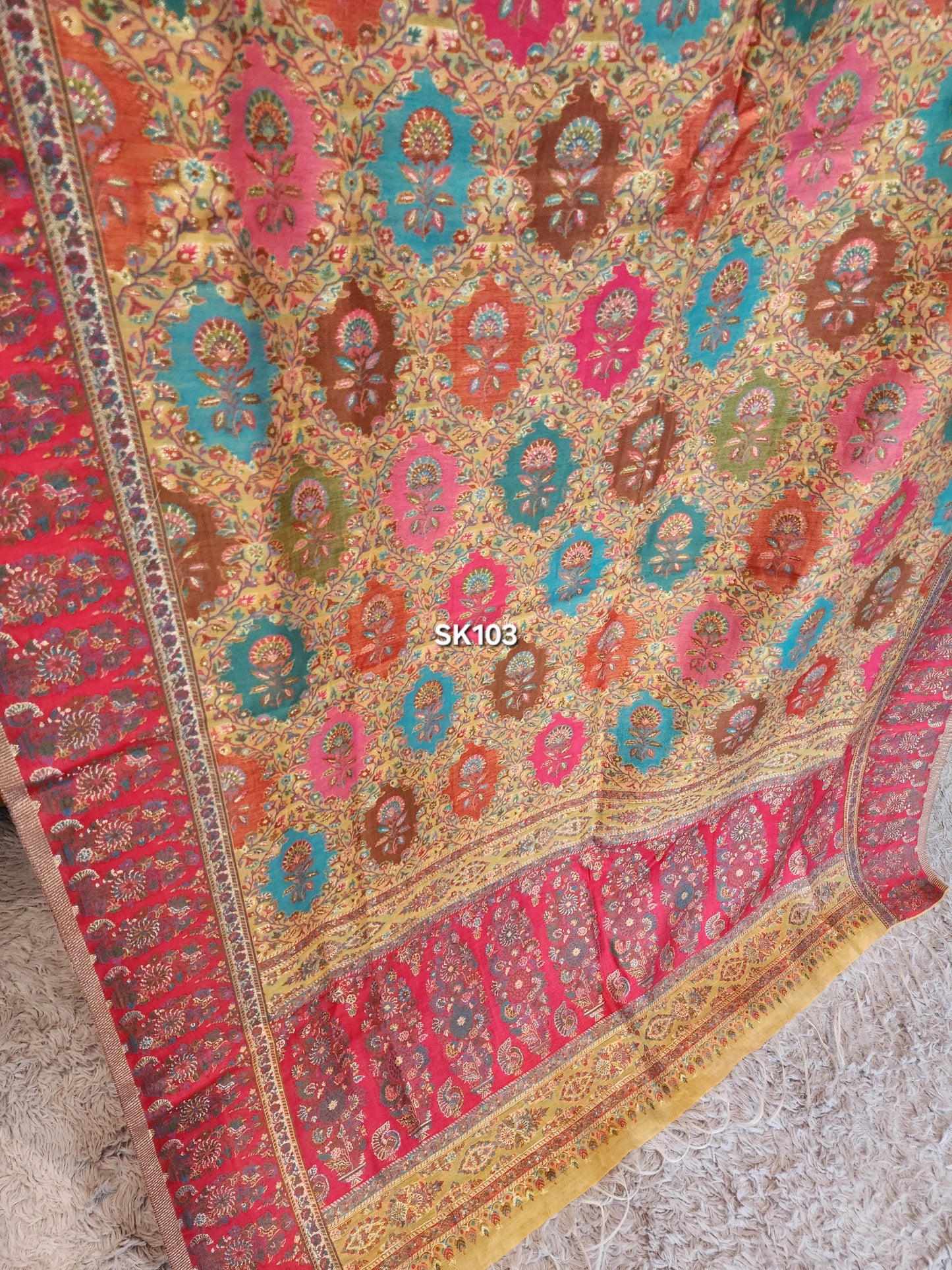 Luxury Kani Silk Shawl, Wedding Wrap Perfect Gift Made in Kashmir | SK103