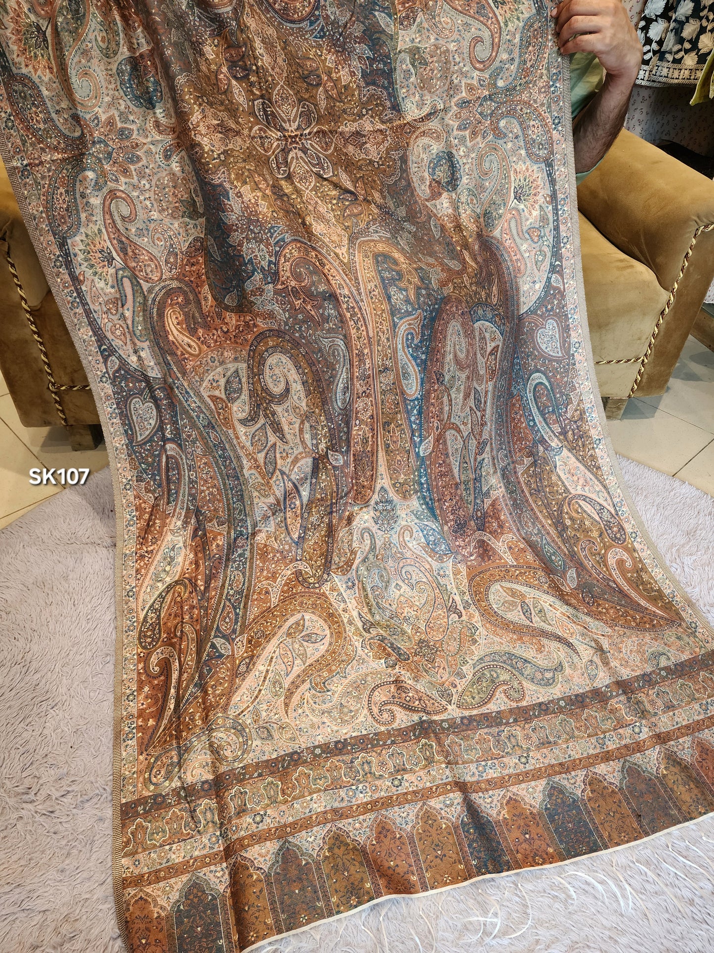 Luxury Kani Silk Shawl, Wedding Wrap Perfect Gift Made in Kashmir | SK107