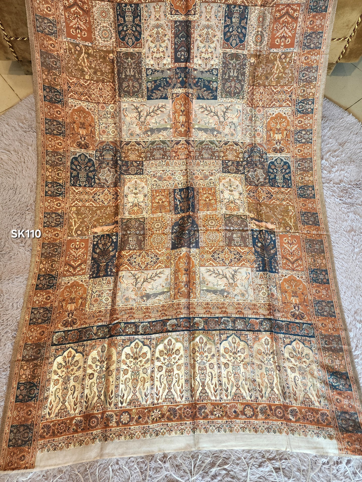 Luxury Kani Silk Shawl, Wedding Wrap Perfect Gift Made in Kashmir | SK110
