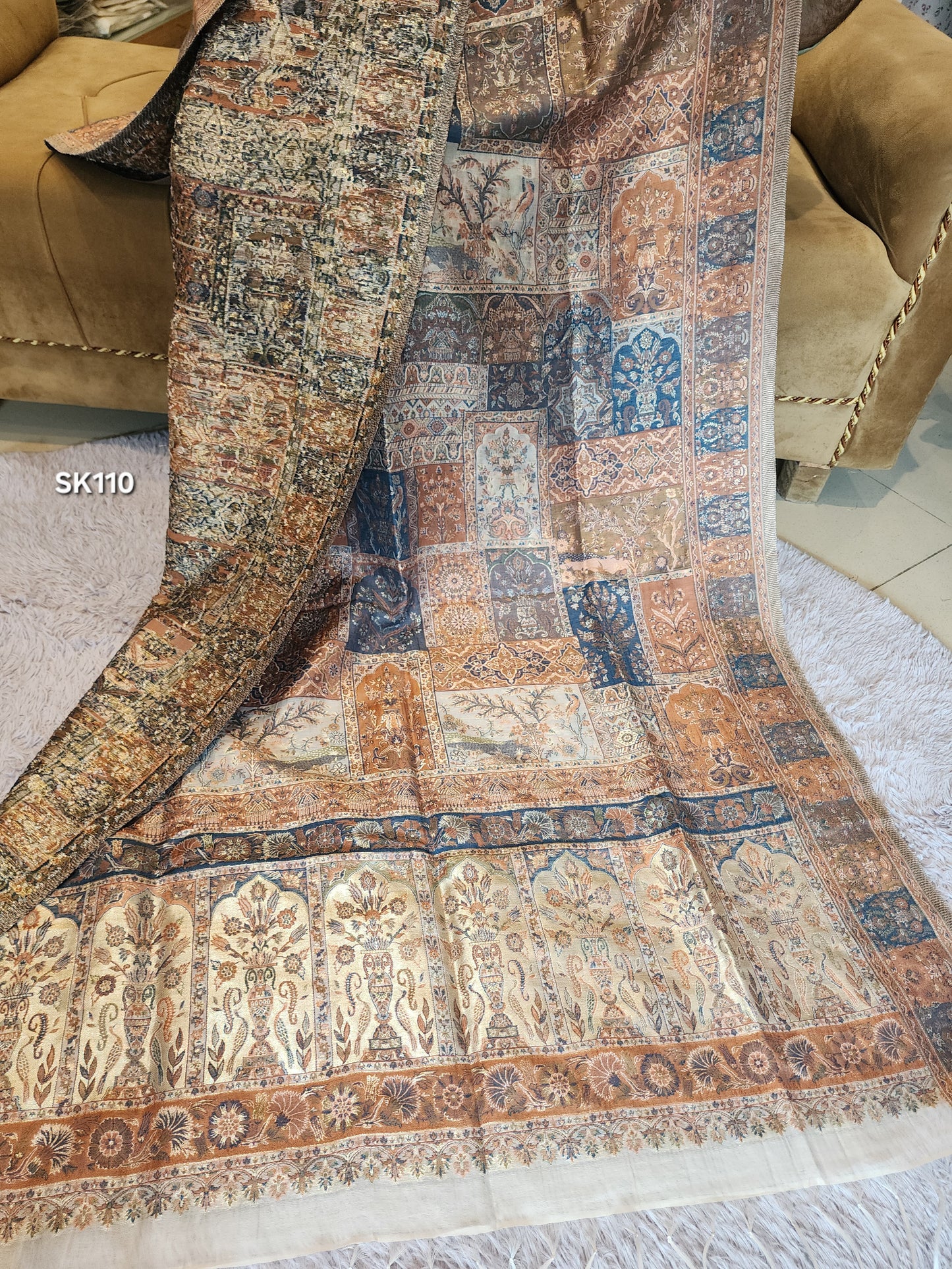 Luxury Kani Silk Shawl, Wedding Wrap Perfect Gift Made in Kashmir | SK110