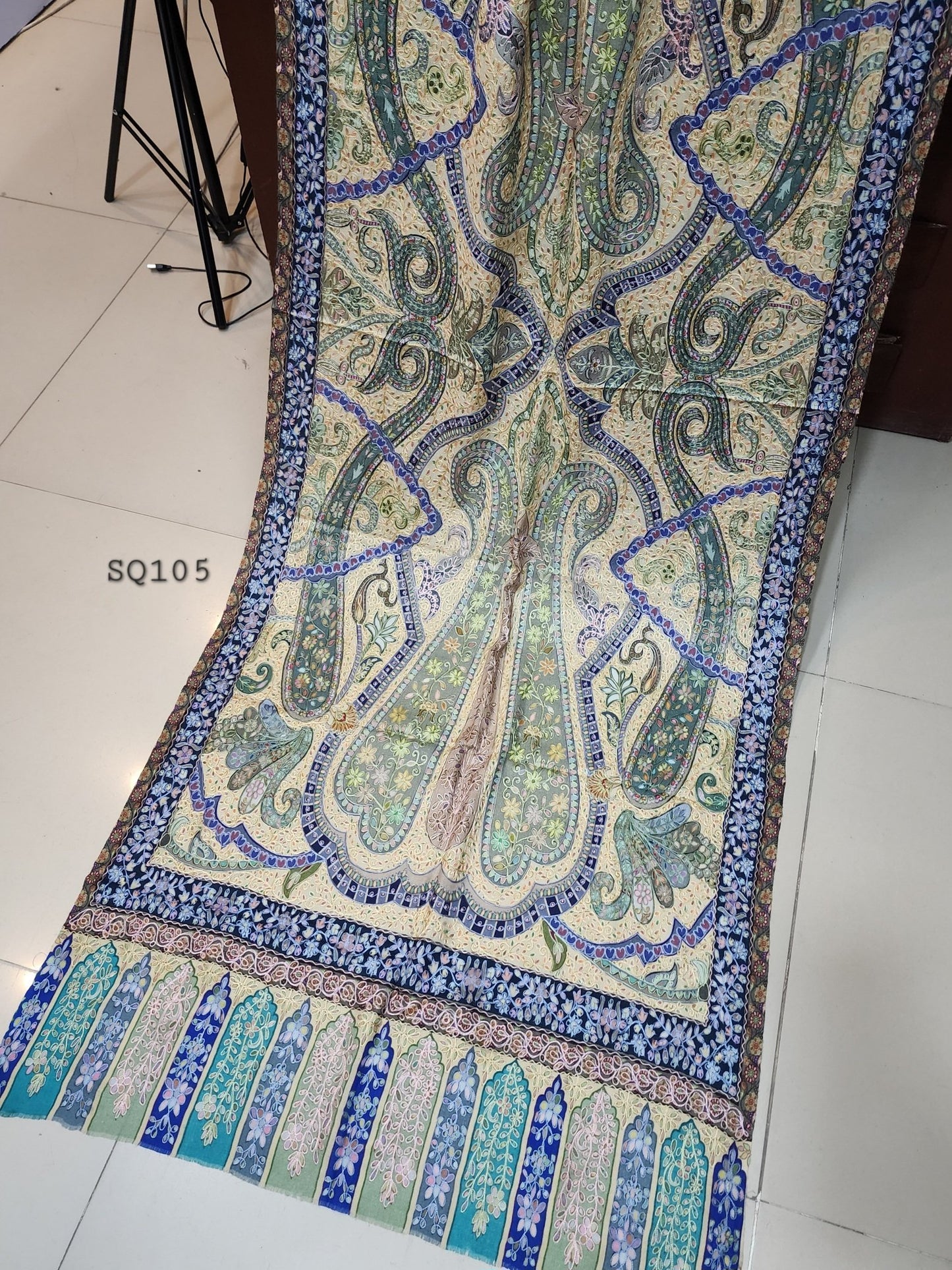 Qalamkar Stole | Toosh Pashmina Made in Kashmir Kalamkar Stole Perfect Gift 80*28