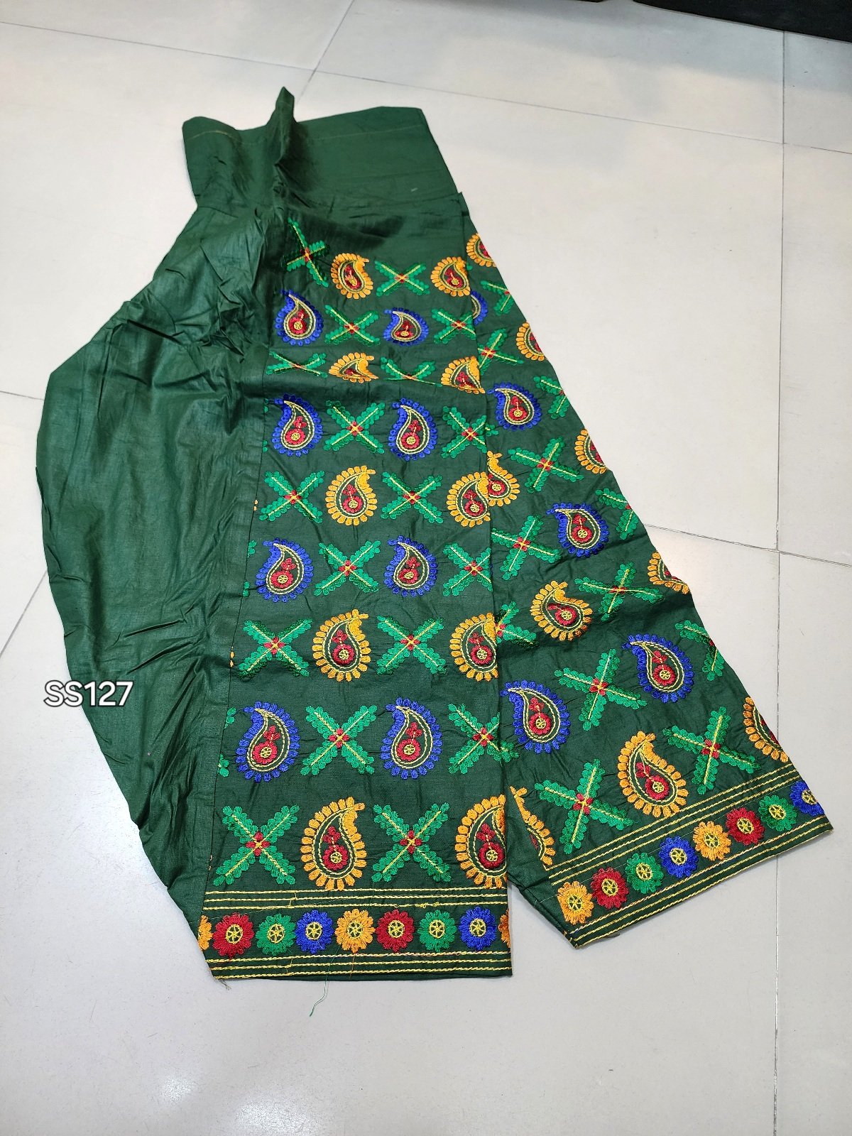Stitched Cotton Patiala Style Embroidered Shalwar