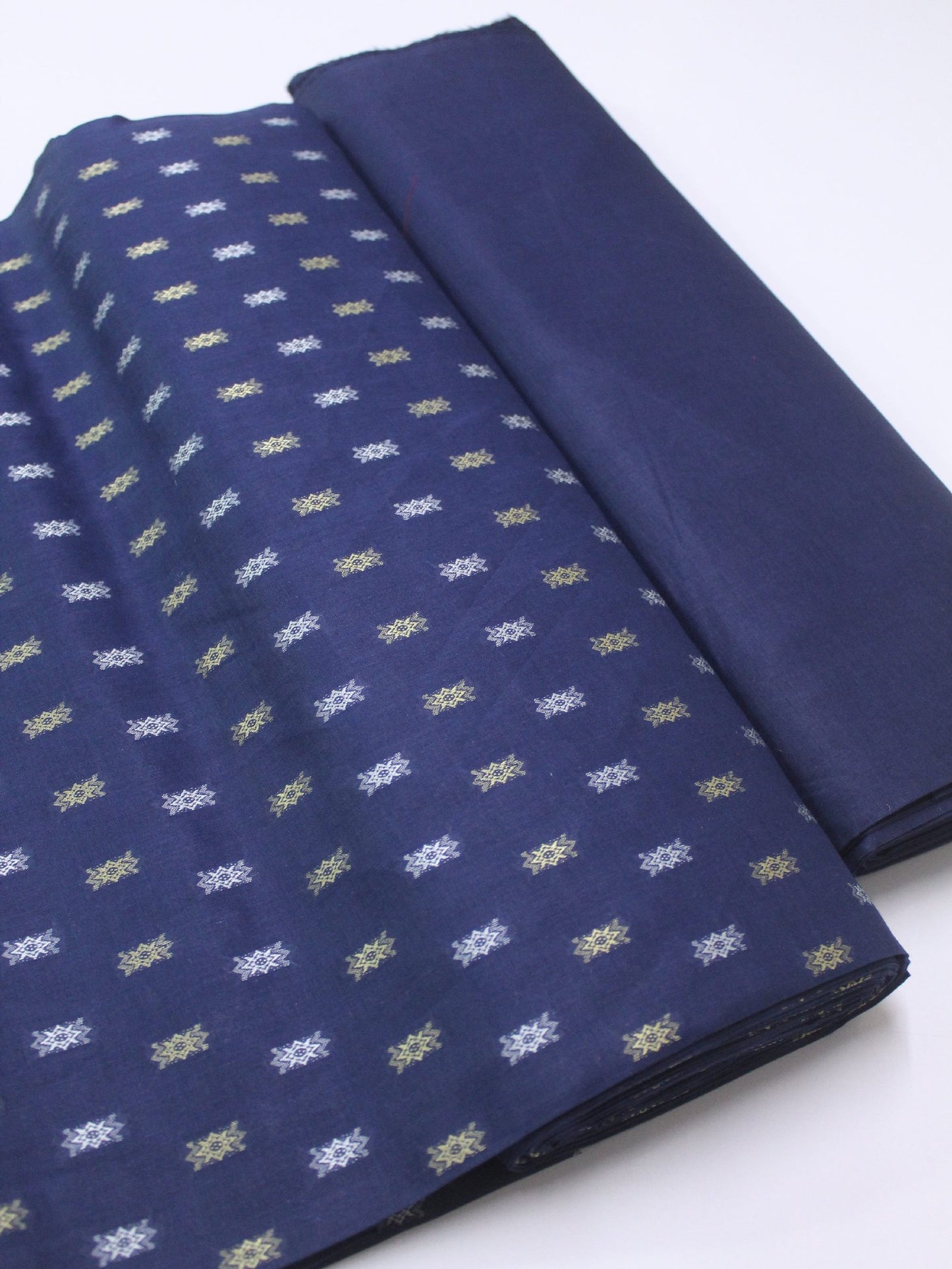 2 Piece Lawn Broshia Suit 6 Yards Suit Extra Material | Navy Blue
