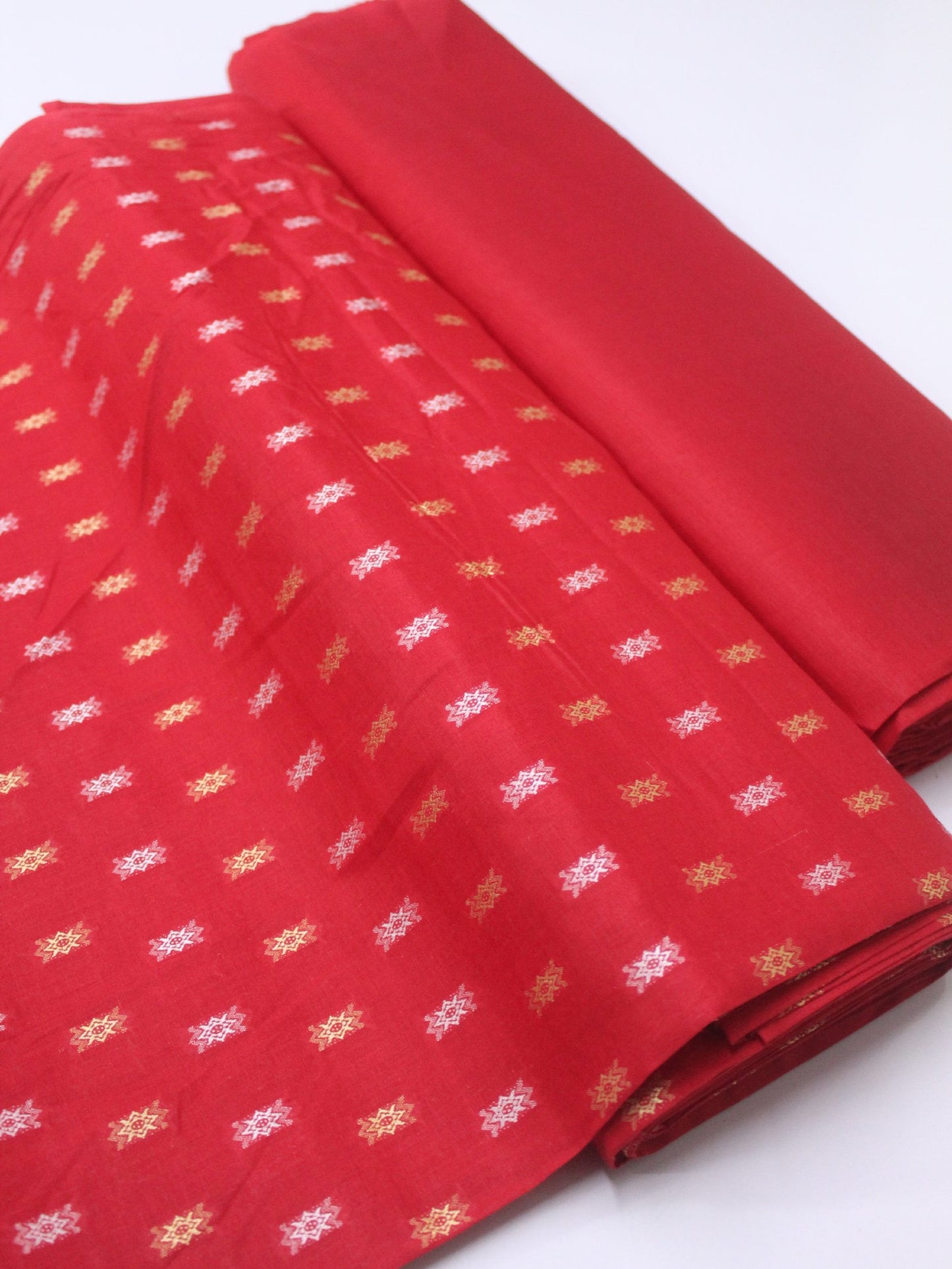 2 Piece Lawn Broshia Suit 6 Yards Suit Extra Material | Red