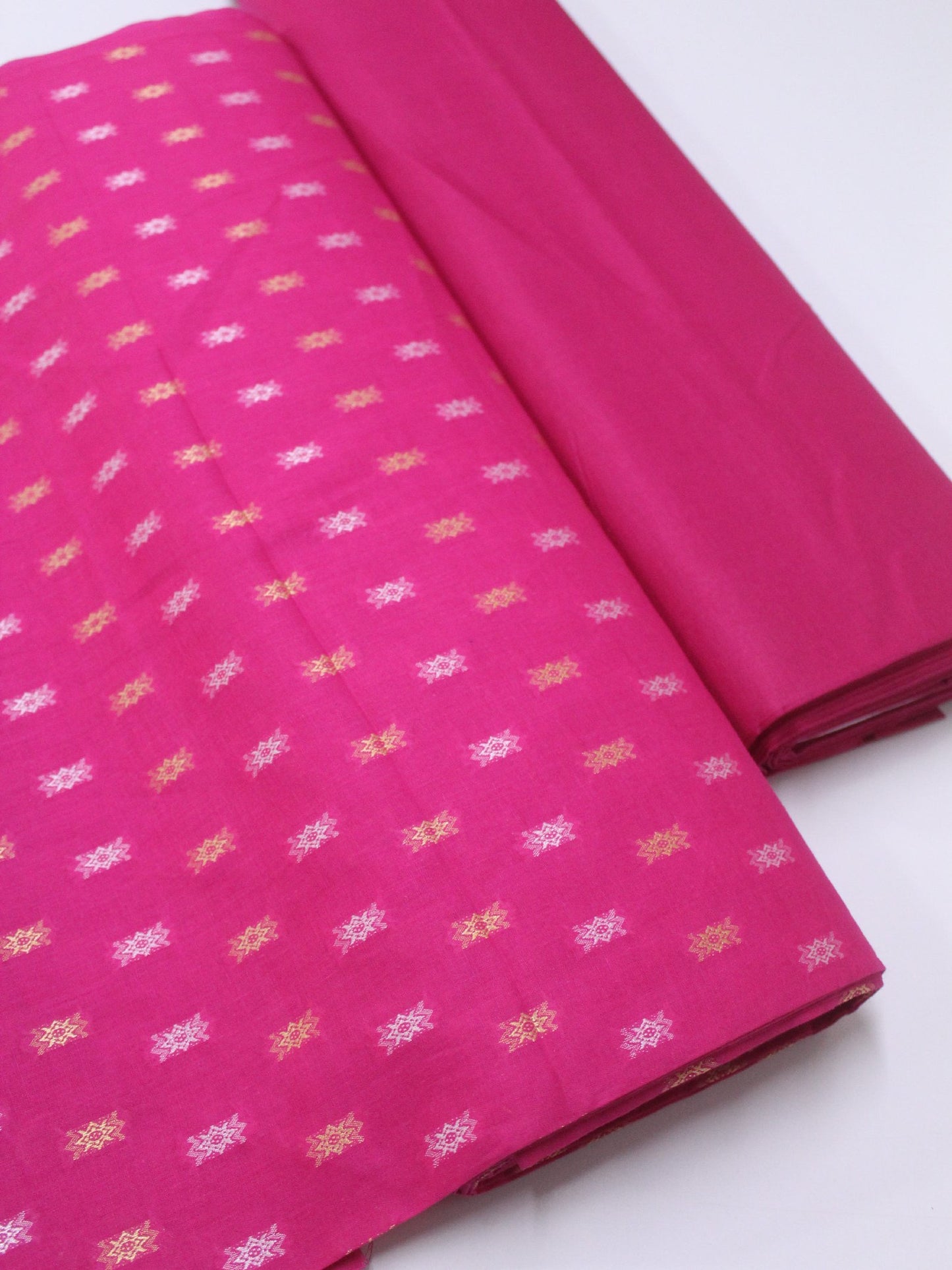 2 Piece Lawn Broshia Suit 6 Yards Suit Extra Material | Shocking Pink