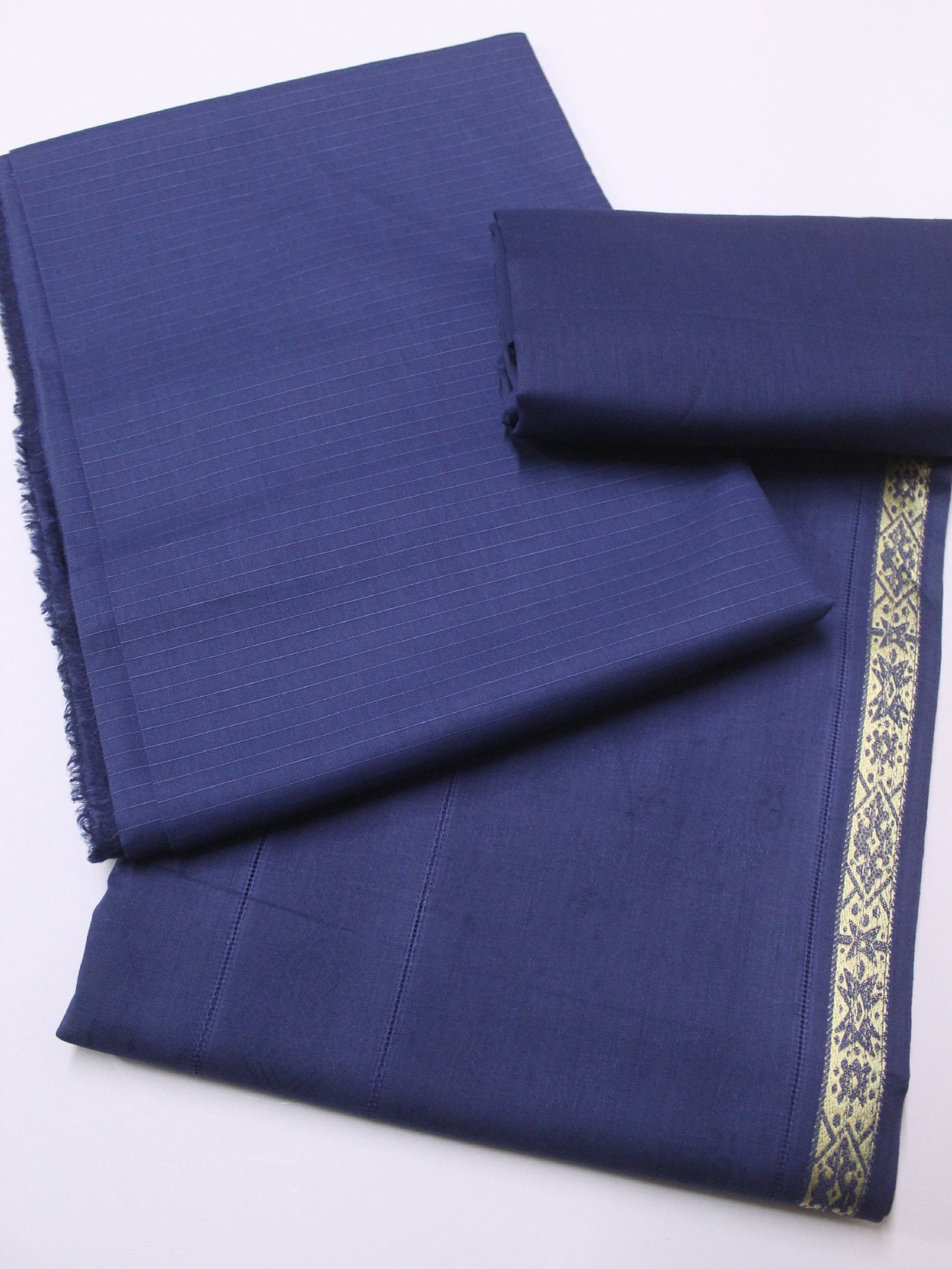 3 Piece Doria Lawn Suit with Jacquard Tarkashi Shawl | Blue
