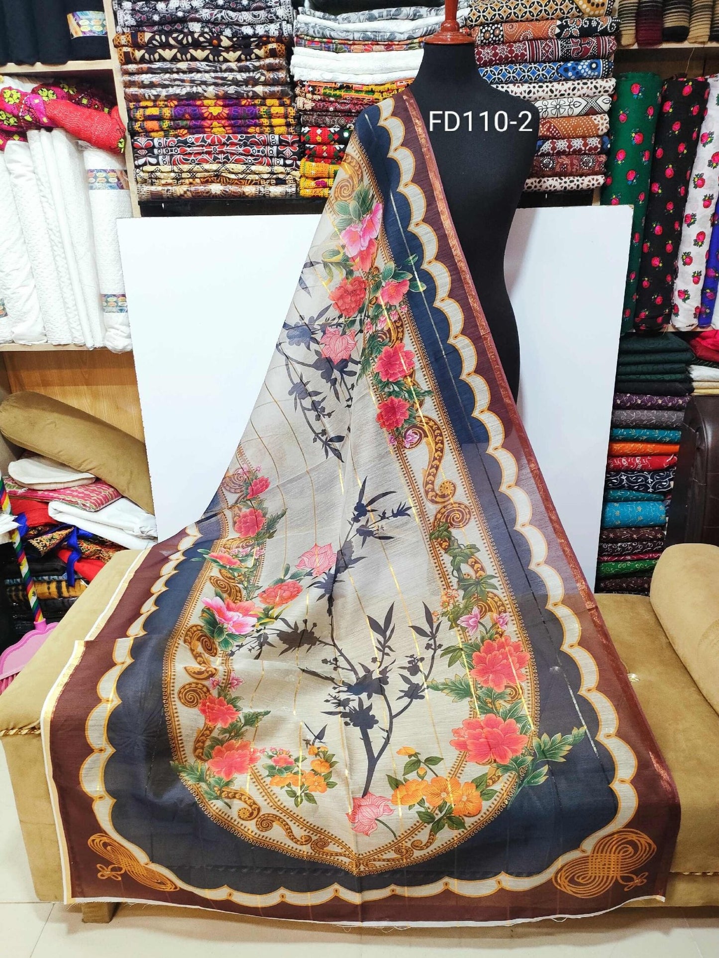 Monal Digital Printed Diamond Dupatta (Lawn Masoori)