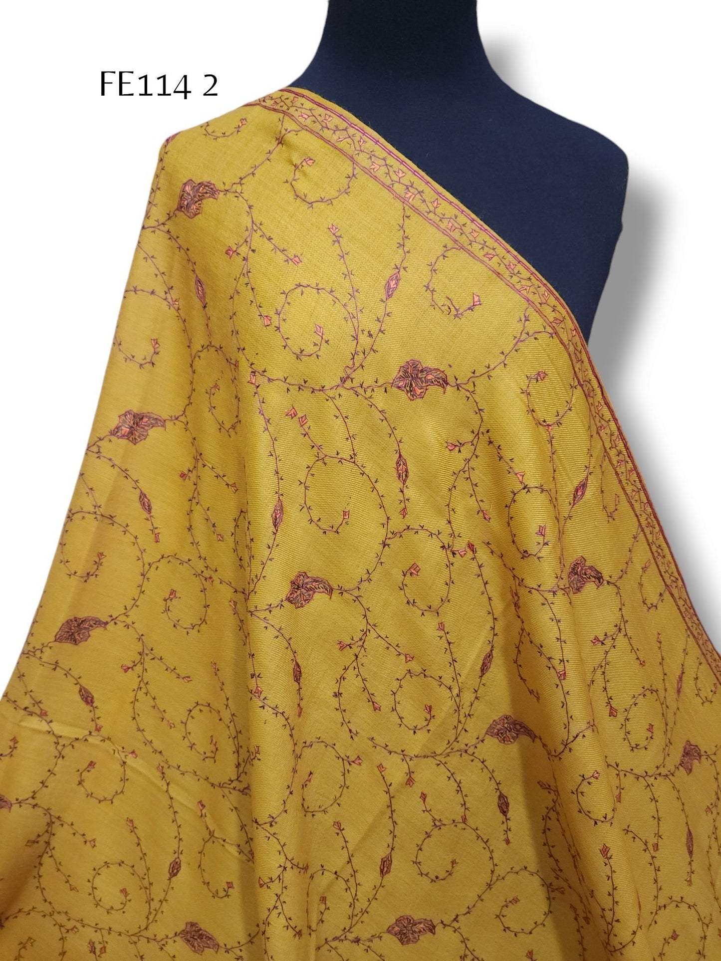 Pashmina Handmade Full Embroidered Shawl Beautiful New Design 2024 Collection Made in Kashmir