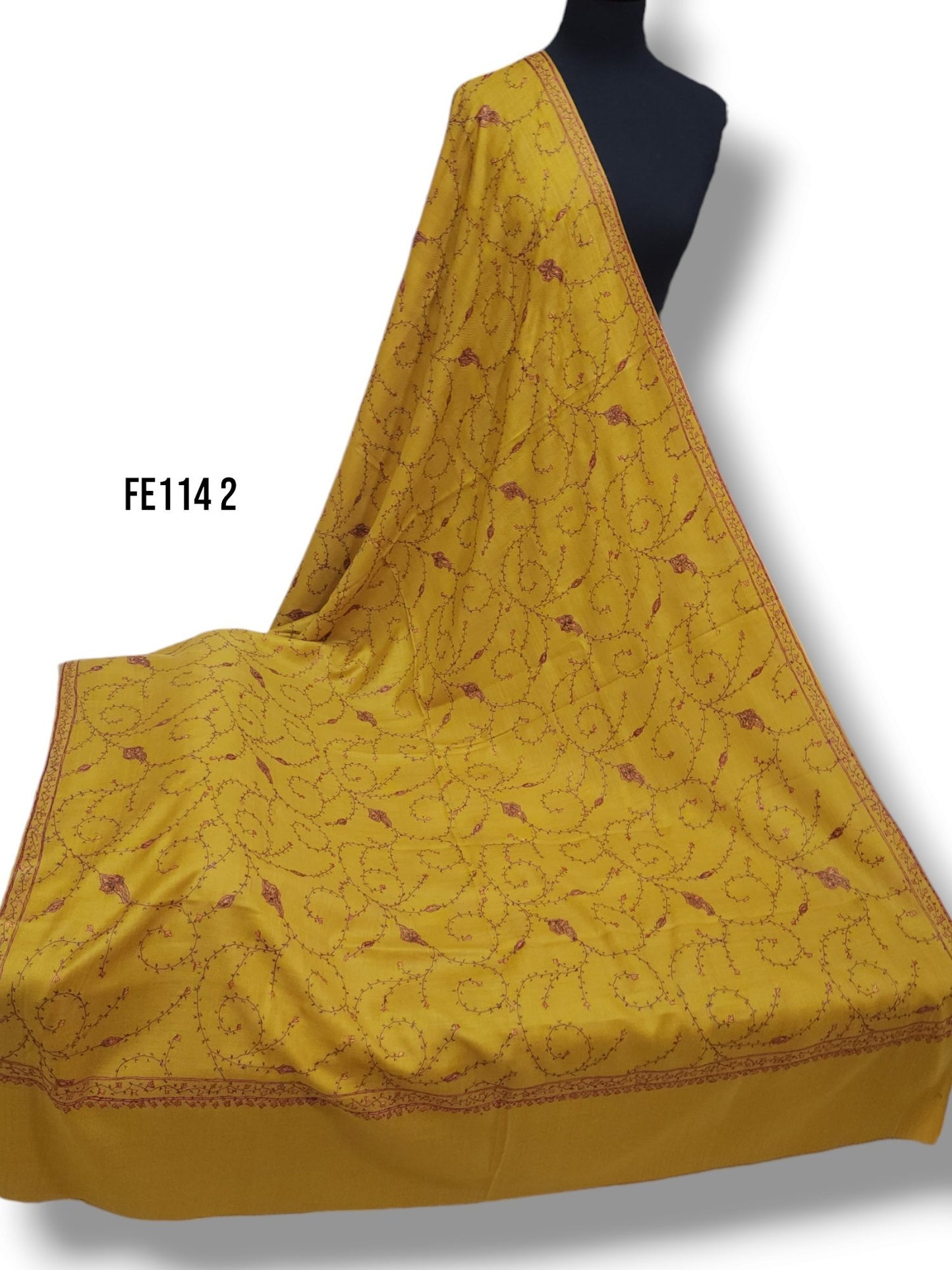 Pashmina Handmade Full Embroidered Shawl Beautiful New Design 2024 Collection Made in Kashmir
