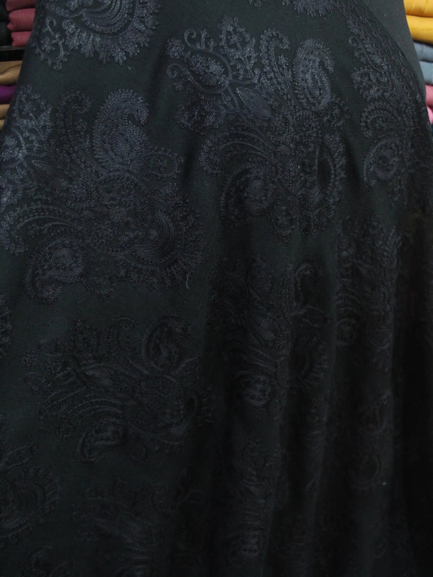 Pashmina Embroidered Shawl | Kashmiri Aar Work Embroidery Perfect Gift in Sale Price Black