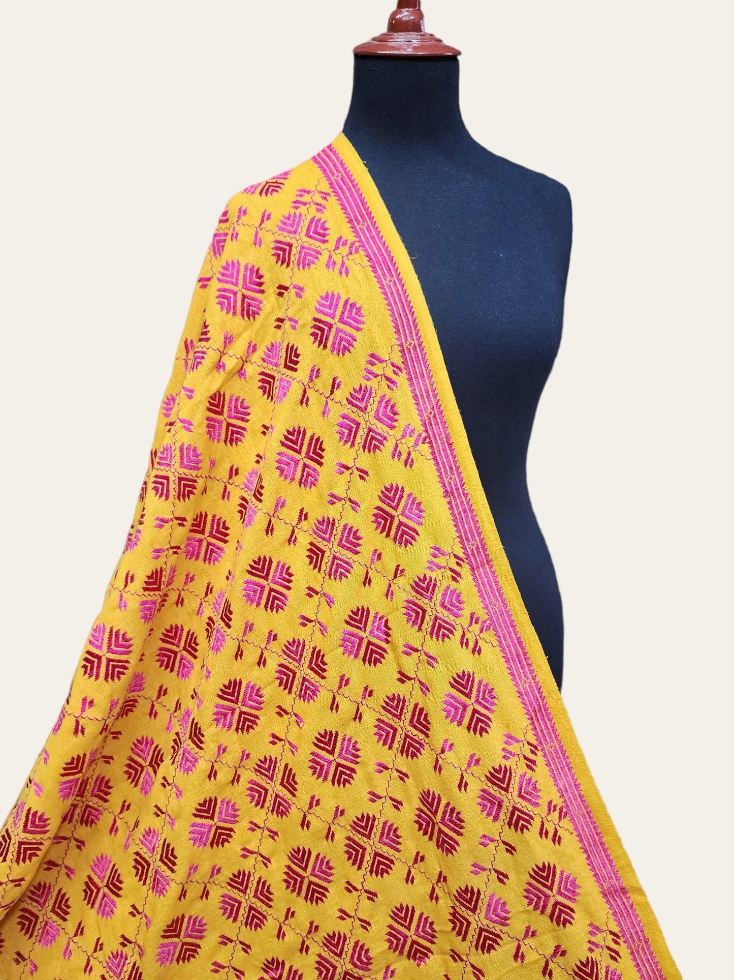 Phulkari Full Size Shawl | Handmade Khaddar Jaal Bagh Winter Shawl Perfect Gift