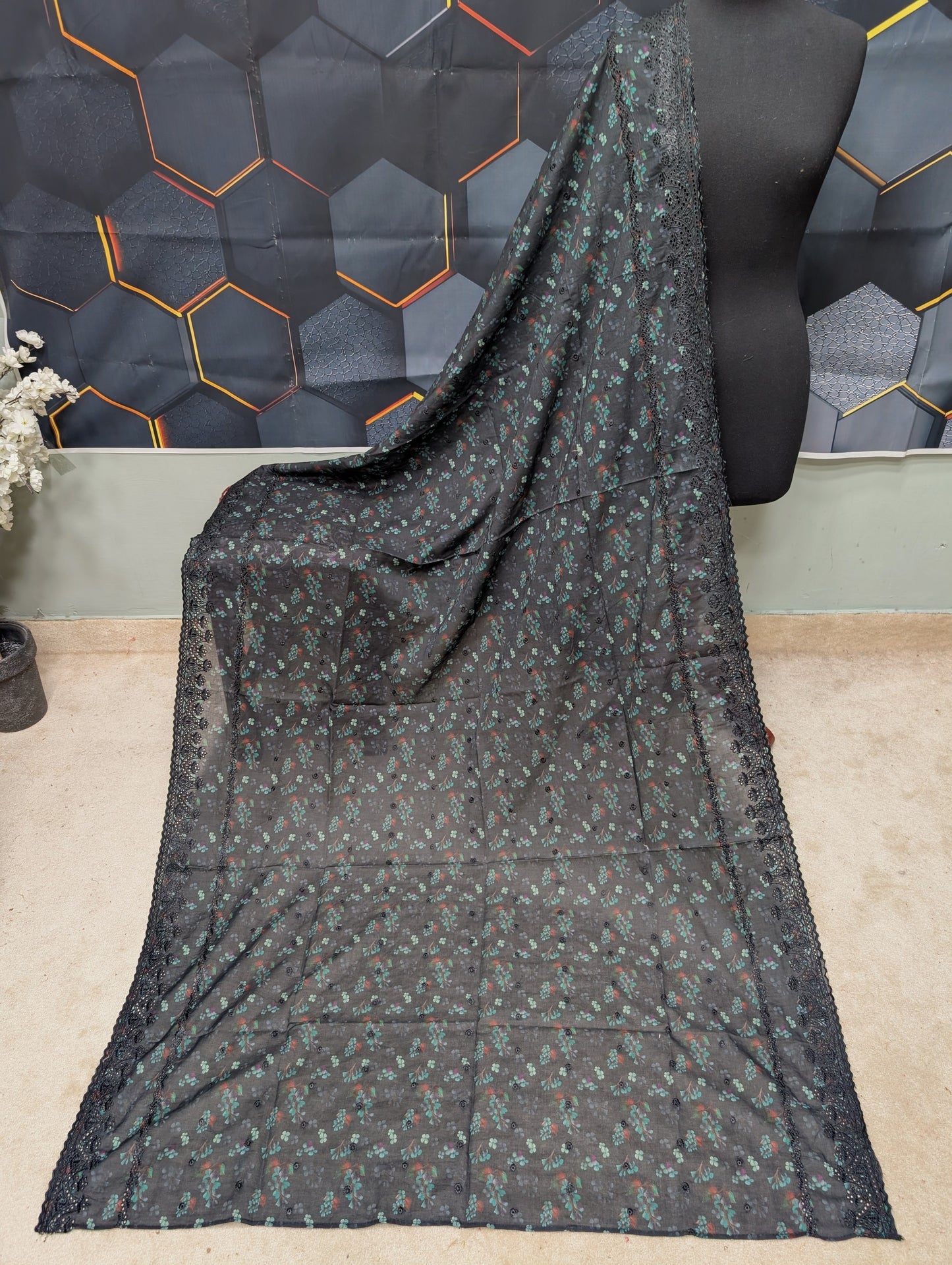 Chikankari Printed Shawl - Pure Lawn Full Size Shawl