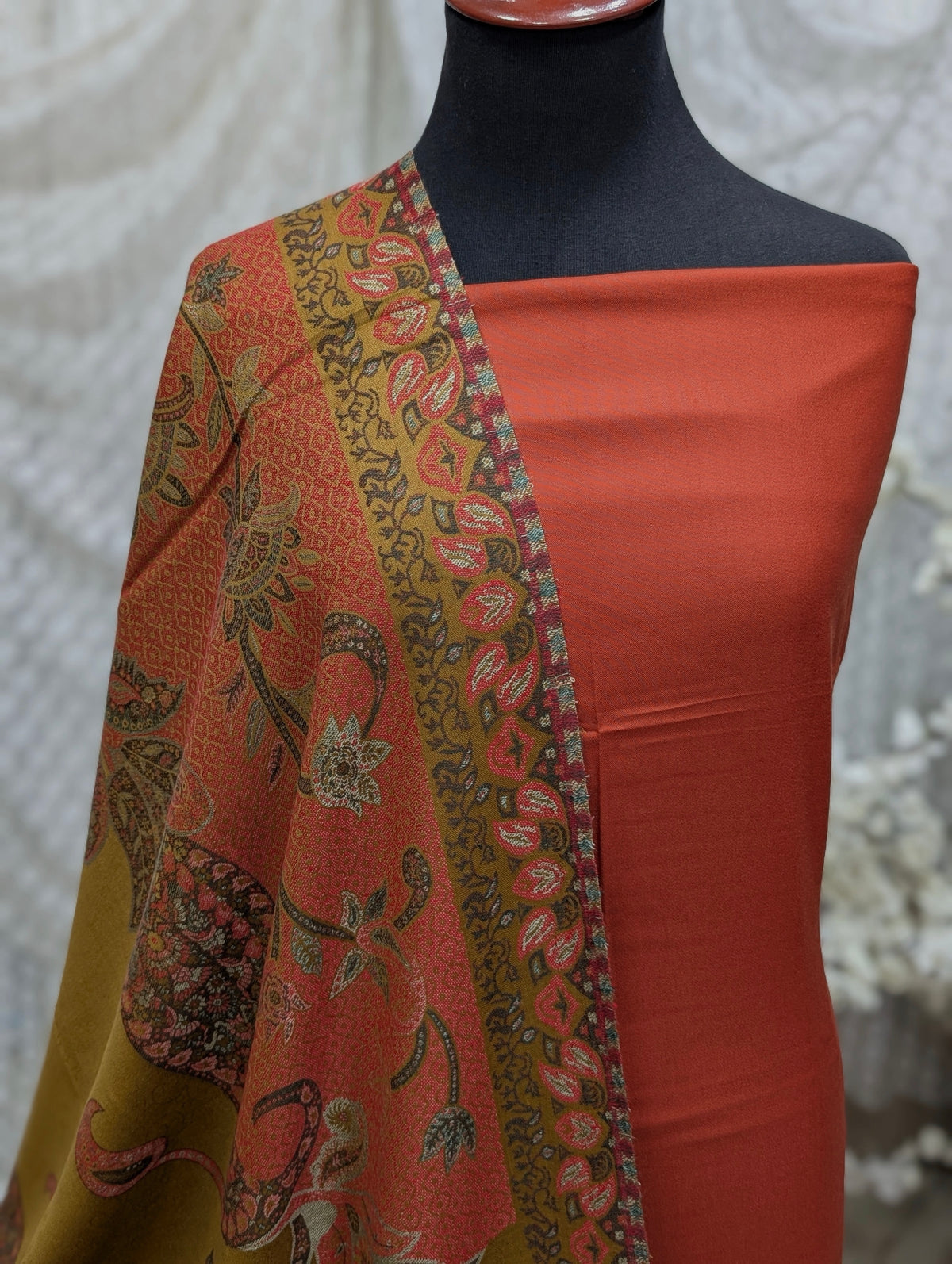 3 Piece Kani Shawl Suit | Plain Marina Suit With Kani Pashmina Shawl Perfect Gift