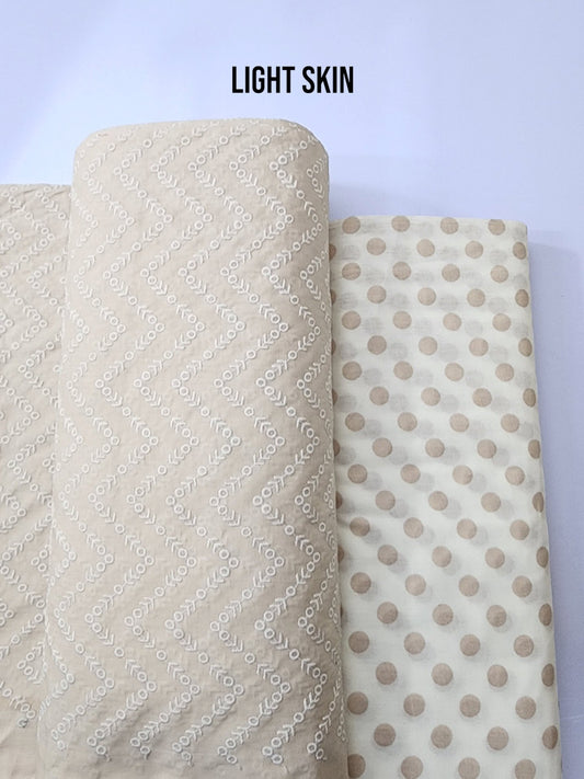 Chikankari Lawn 2 Piece Suit Lining Design | Light Skin