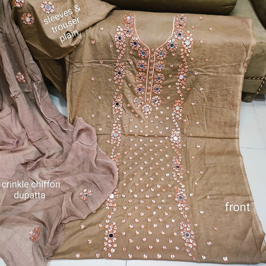3 Piece lawn Gota Work Handmade Suit