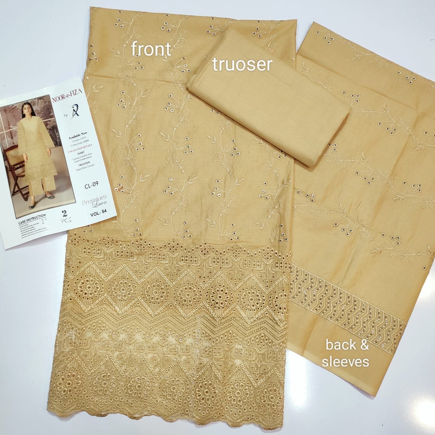 2 Piece Sequence Chikankari (Boring Daman) Lawn Vol 54