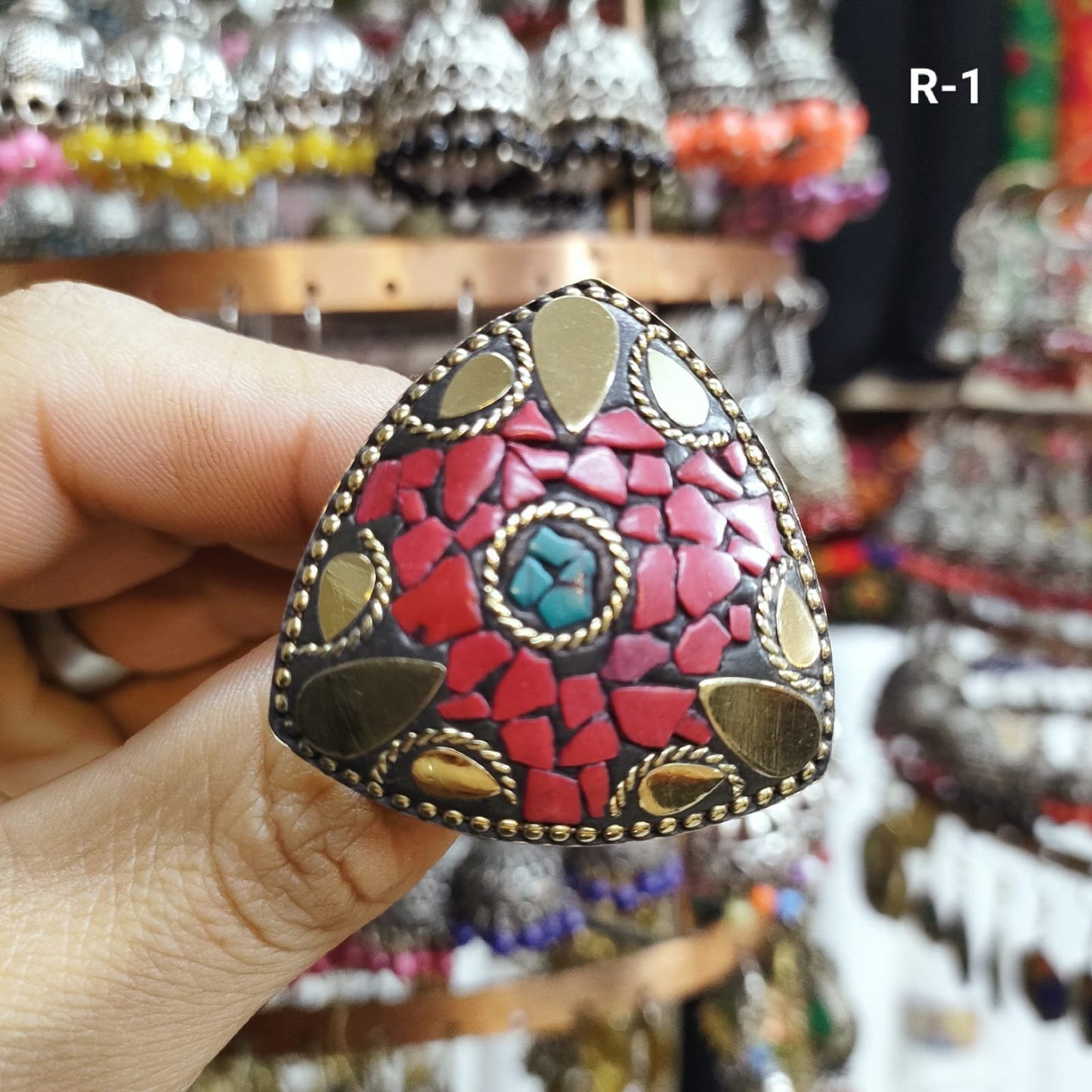 Large Metal Stonework Ring