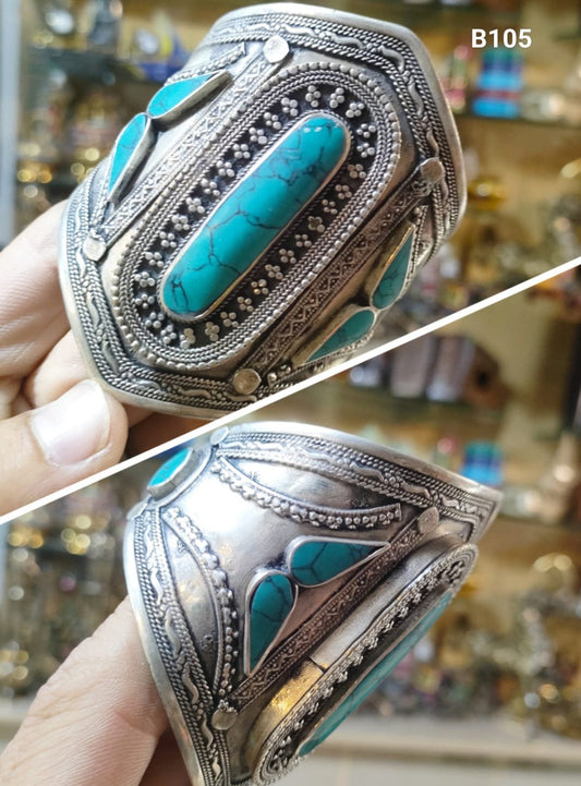 Ethnic Stonework Bracelet Cuff