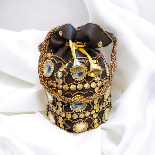 Silk Handmade Potli Bag | Black