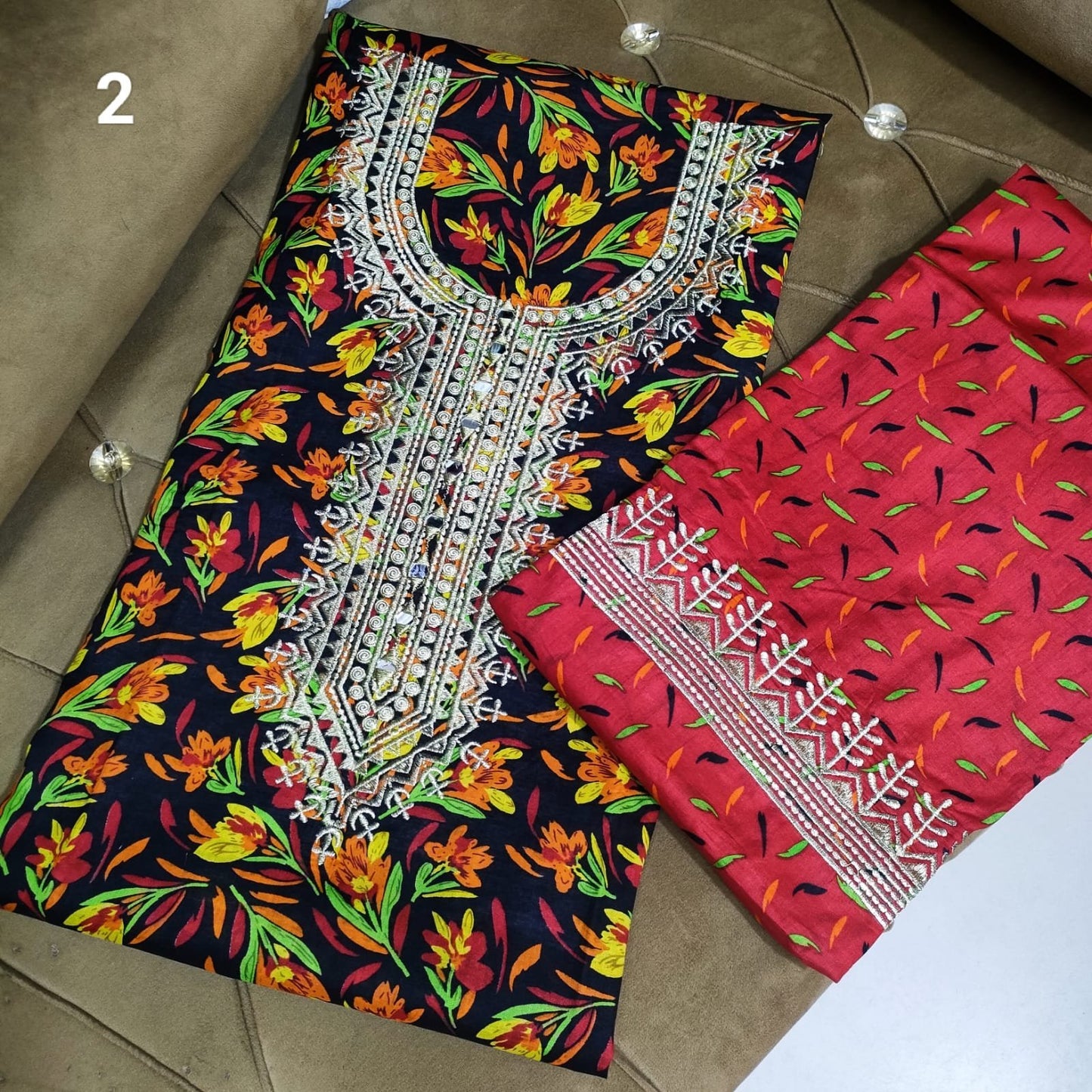 Pure Lawn 2 Pc Embroidered Suit