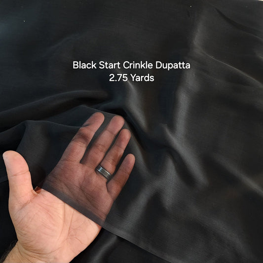 Black Star Crinkle Dupatta 2.75 Yards ⭐⭐⭐⭐⭐