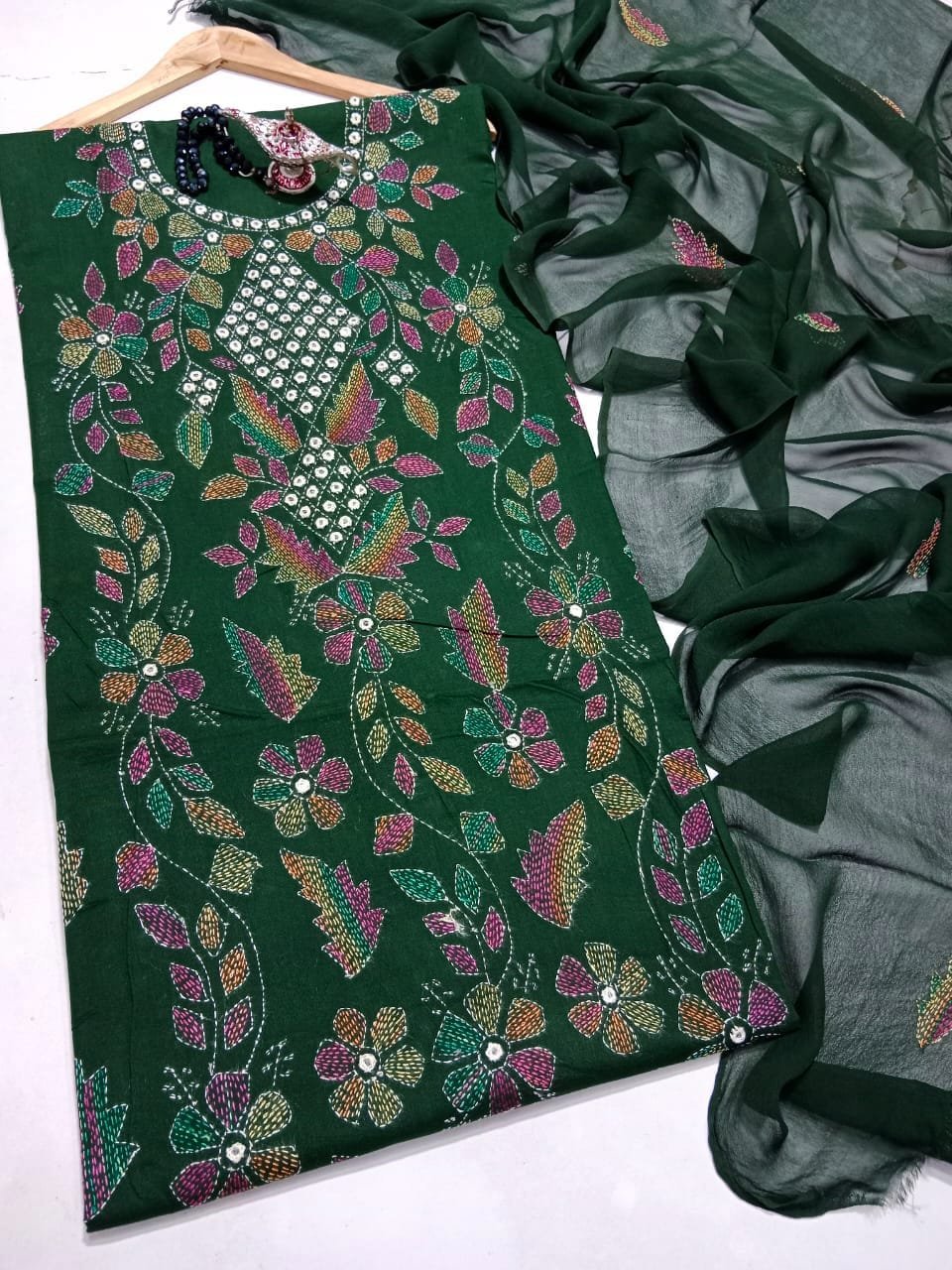 Handmade Suit 3 Piece Lawn Suit Chiffon Dupatta Gift For Her