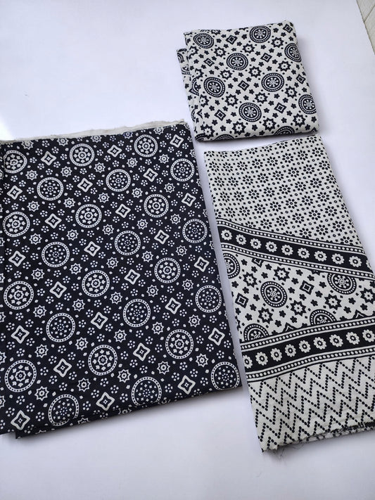 Ajrak Cotton 3 Piece Unstitched Suit 25% OFF