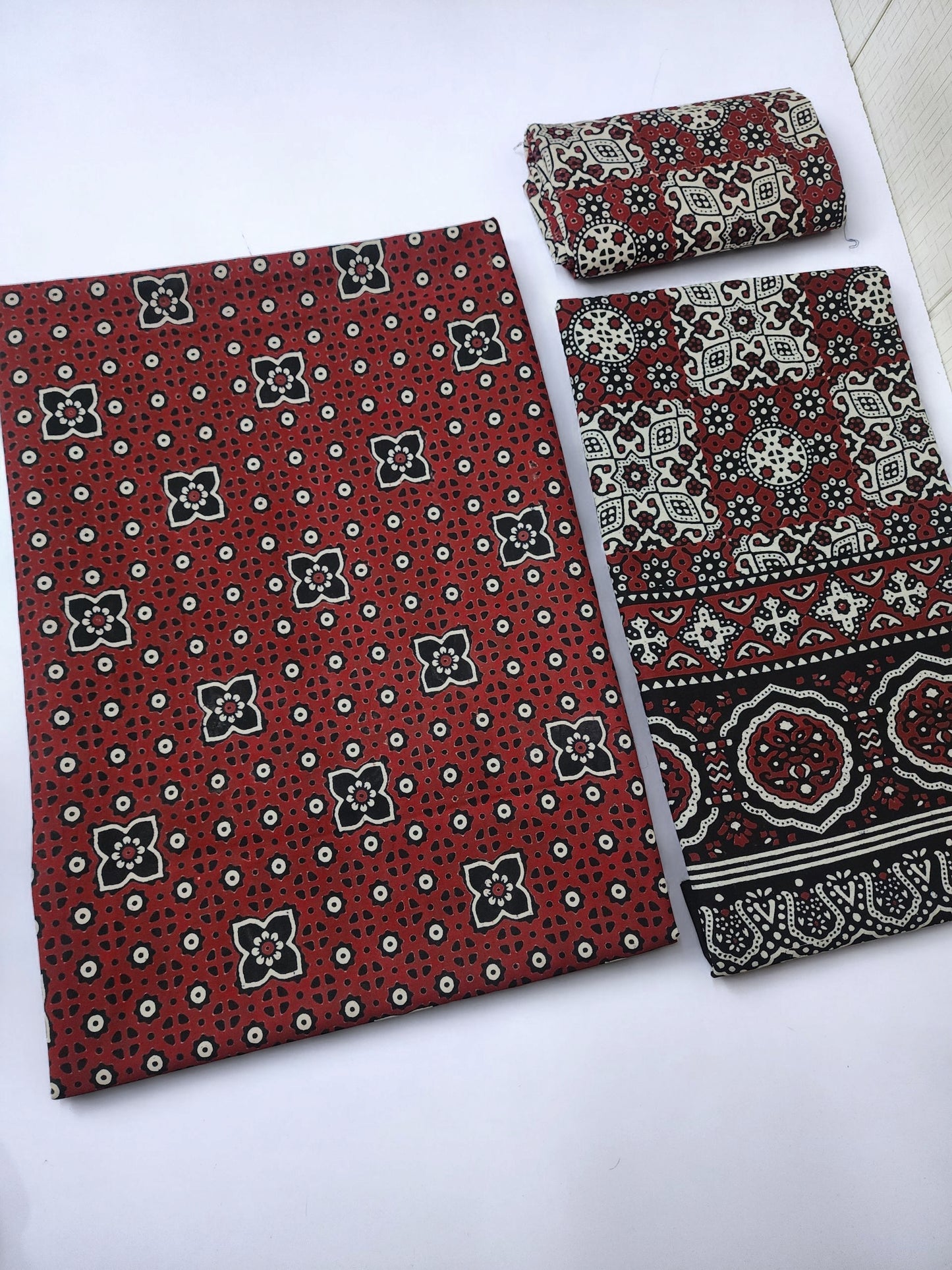 Ajrak Cotton 3 Piece Unstitched Suit 25% OFF