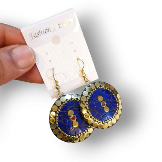 Large Earrings | Stonework Handmade Metal Earrings