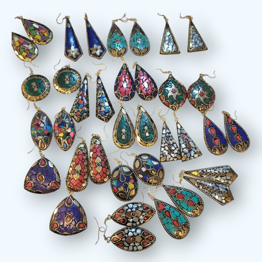 Large Earrings | Stonework Handmade Metal Earrings
