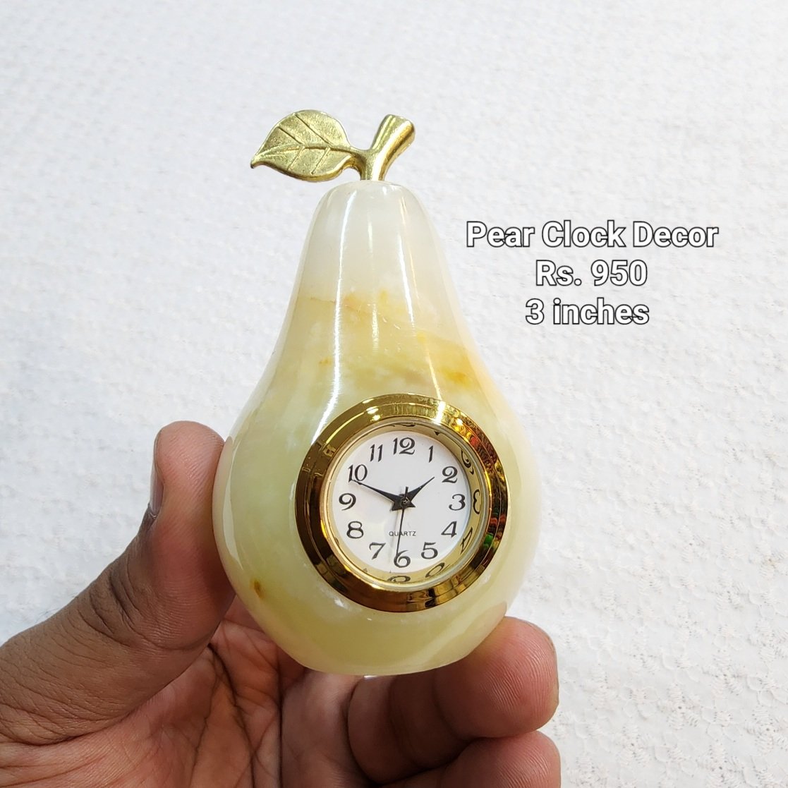 Onyx Marble Pear Clock