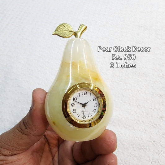 Onyx Marble Pear Clock