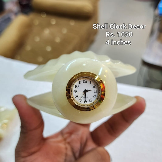 Onyx Marble Shell Clock