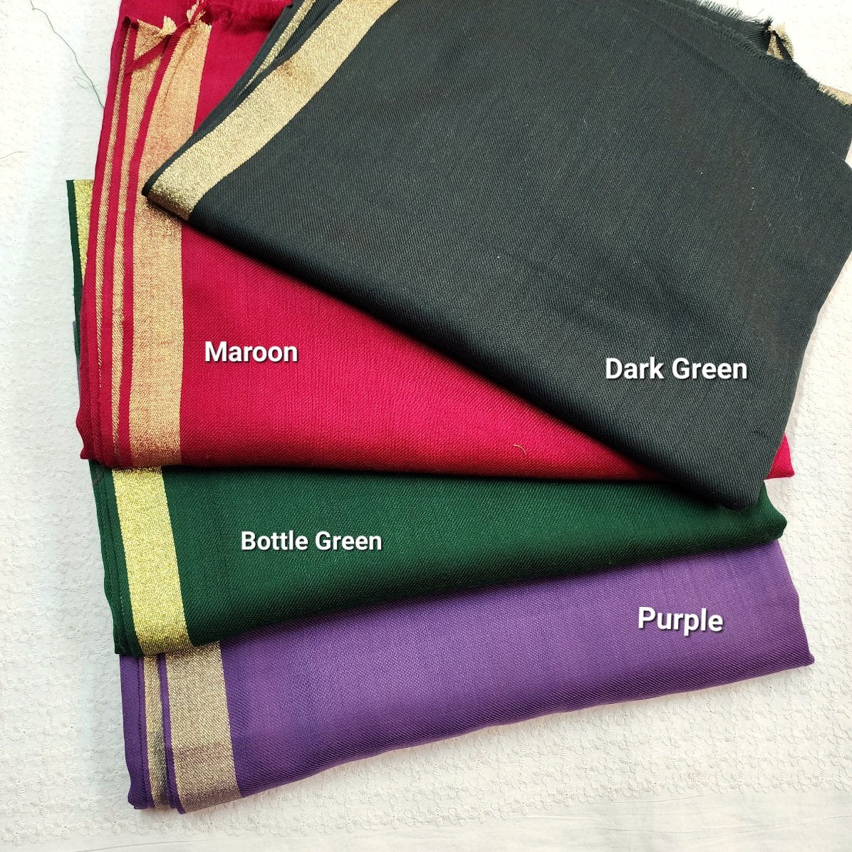 Light Ferozi Pashmina Zari Border Shawl