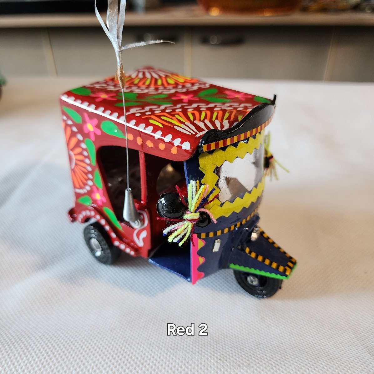 Rikshaw Model Truck Art Handmade Red