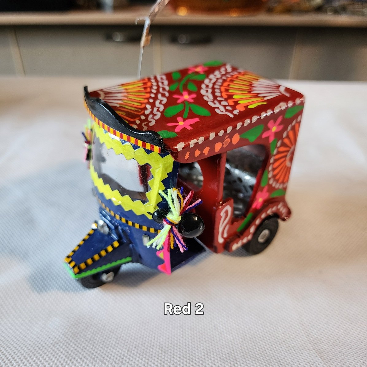 Rikshaw Model Truck Art Handmade Red