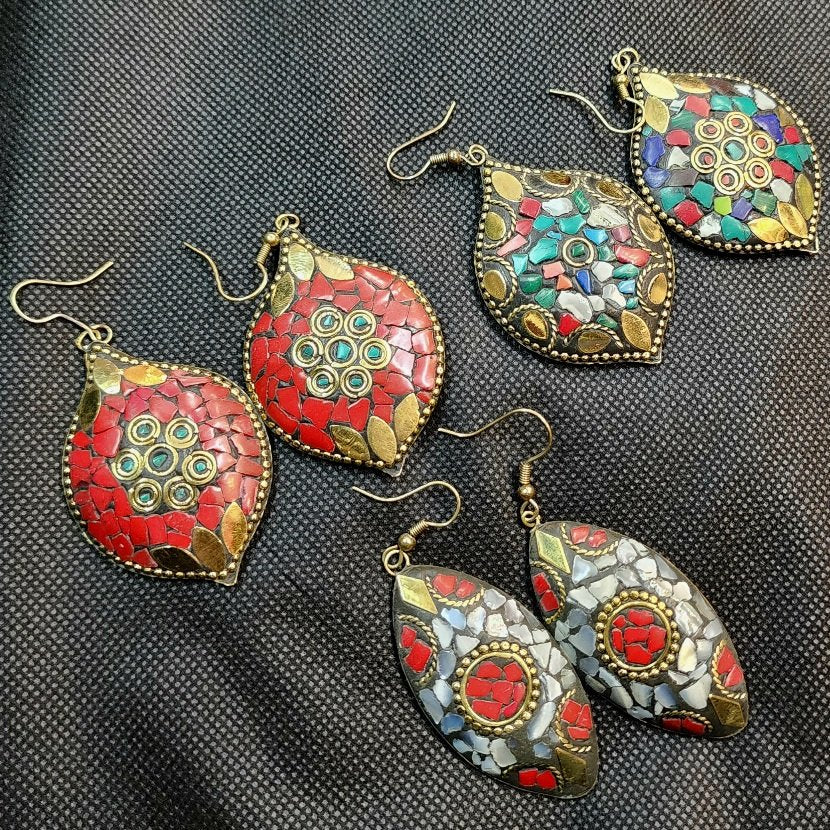 Large Handmade Metal Earrings