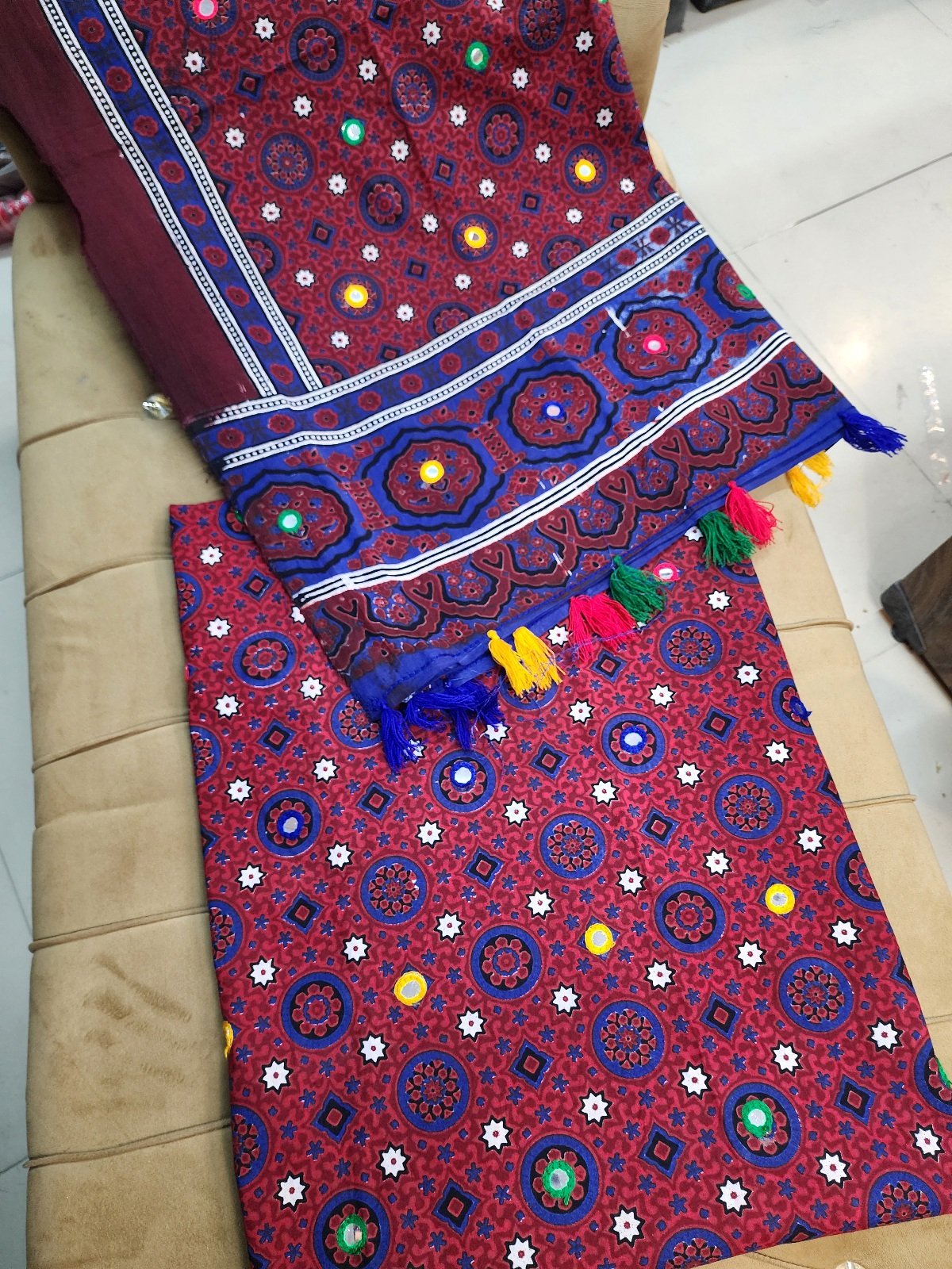 Ajrak Cotton 2 Piece Unstitched Embroidered Suit 25% OFF