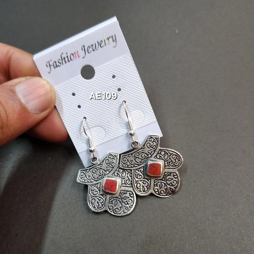 Oxidized Handmade Large Earrings