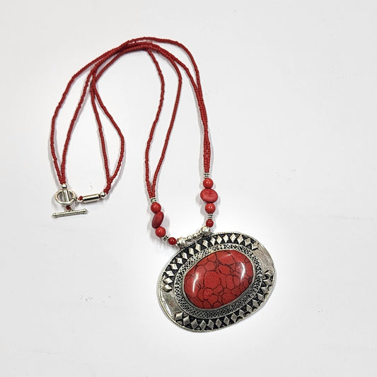 Large Pendant | Antique Details Real Stone