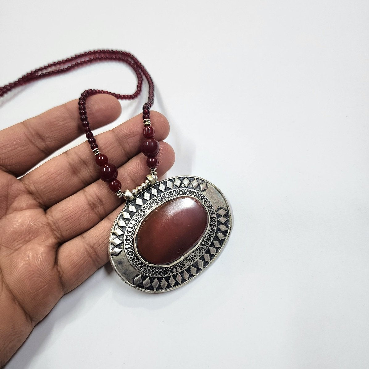 Large Pendant | Antique Details Real Stone