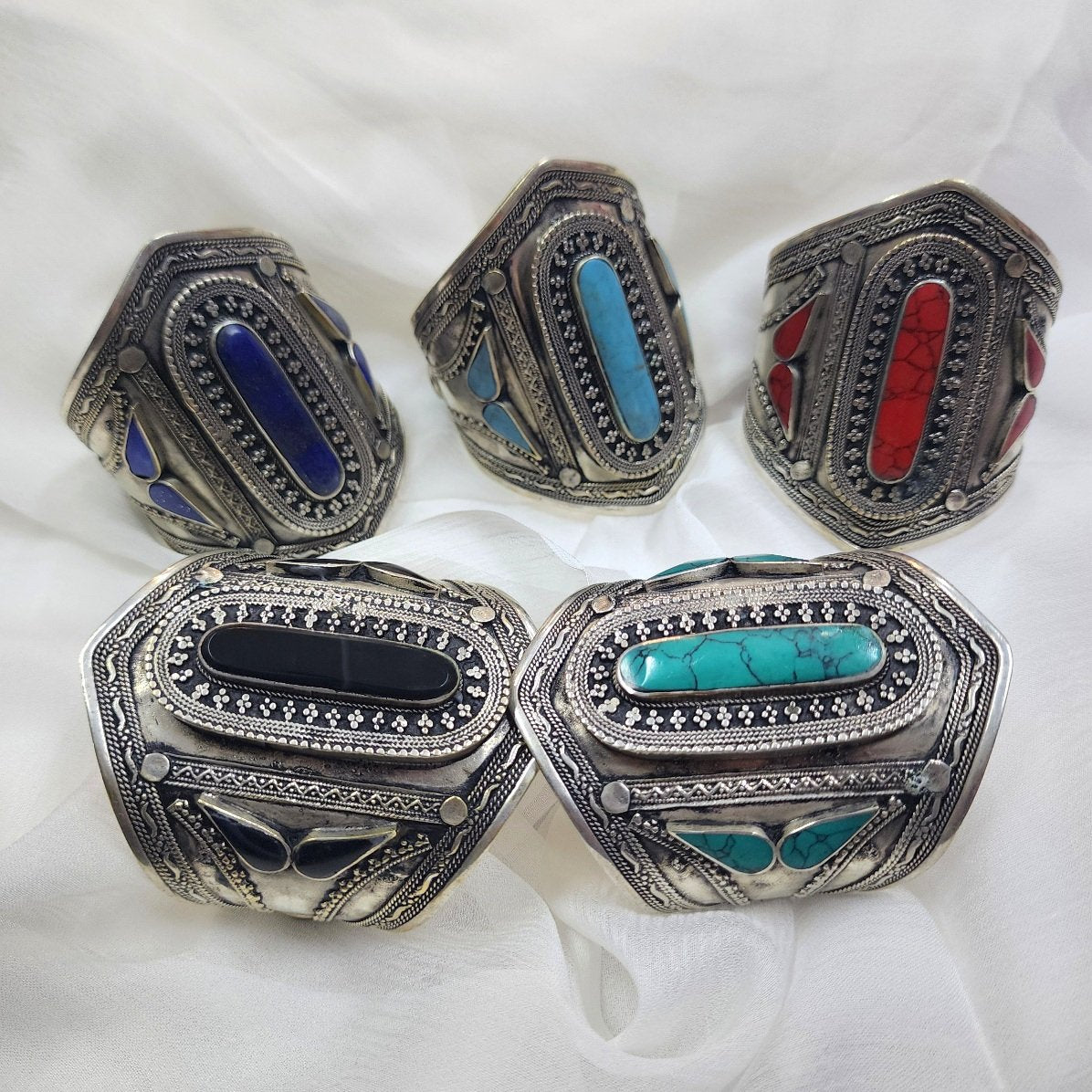 Ethnic Stonework Bracelet Cuff