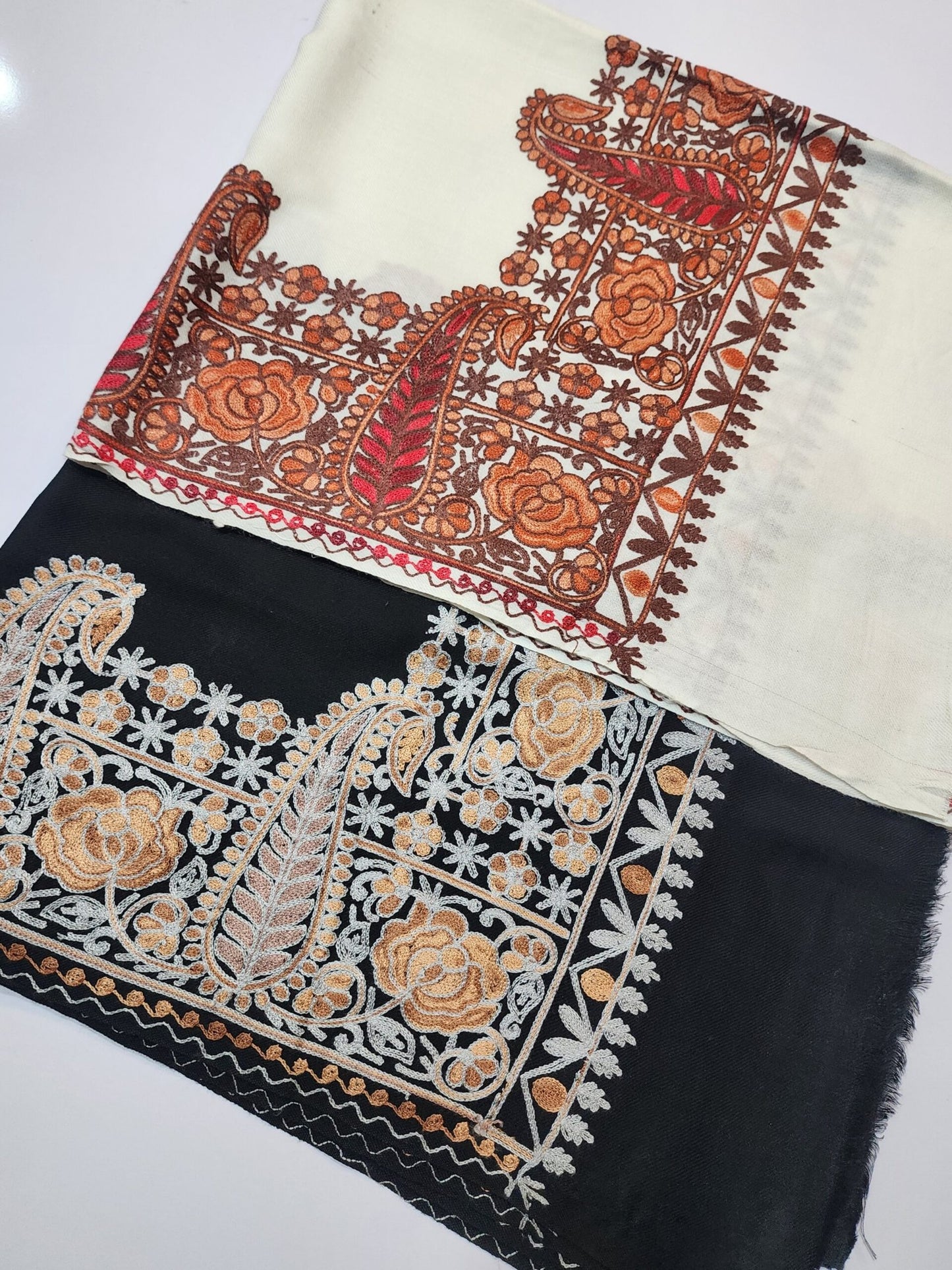 Pashmina Stole | Aari Border Embroidery 4 Side Border Perfect Gift
