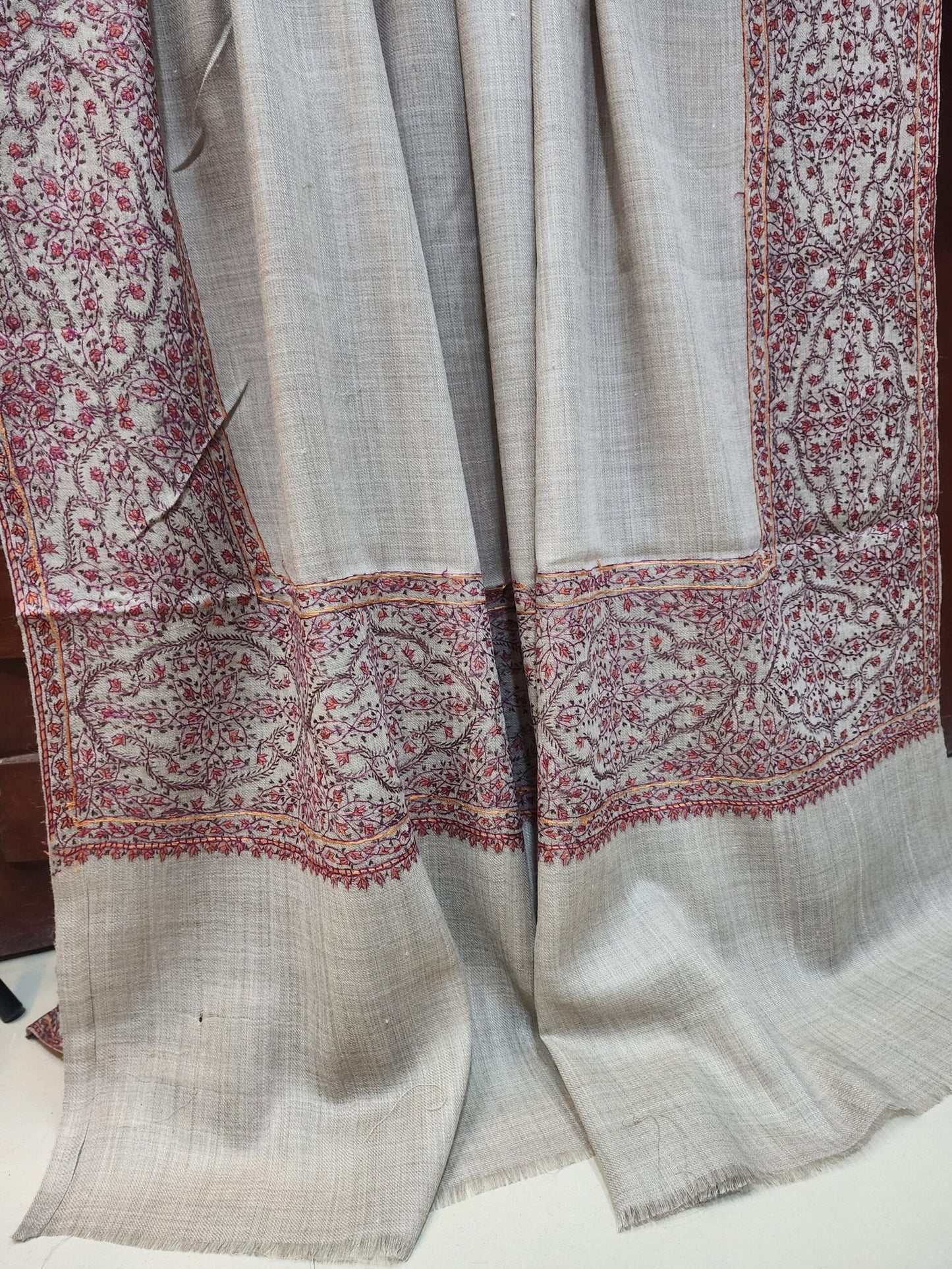 Handmade Pashmina Shawl | Made in Kashmir Kalandaur Border Perfect Gift and Rare Find