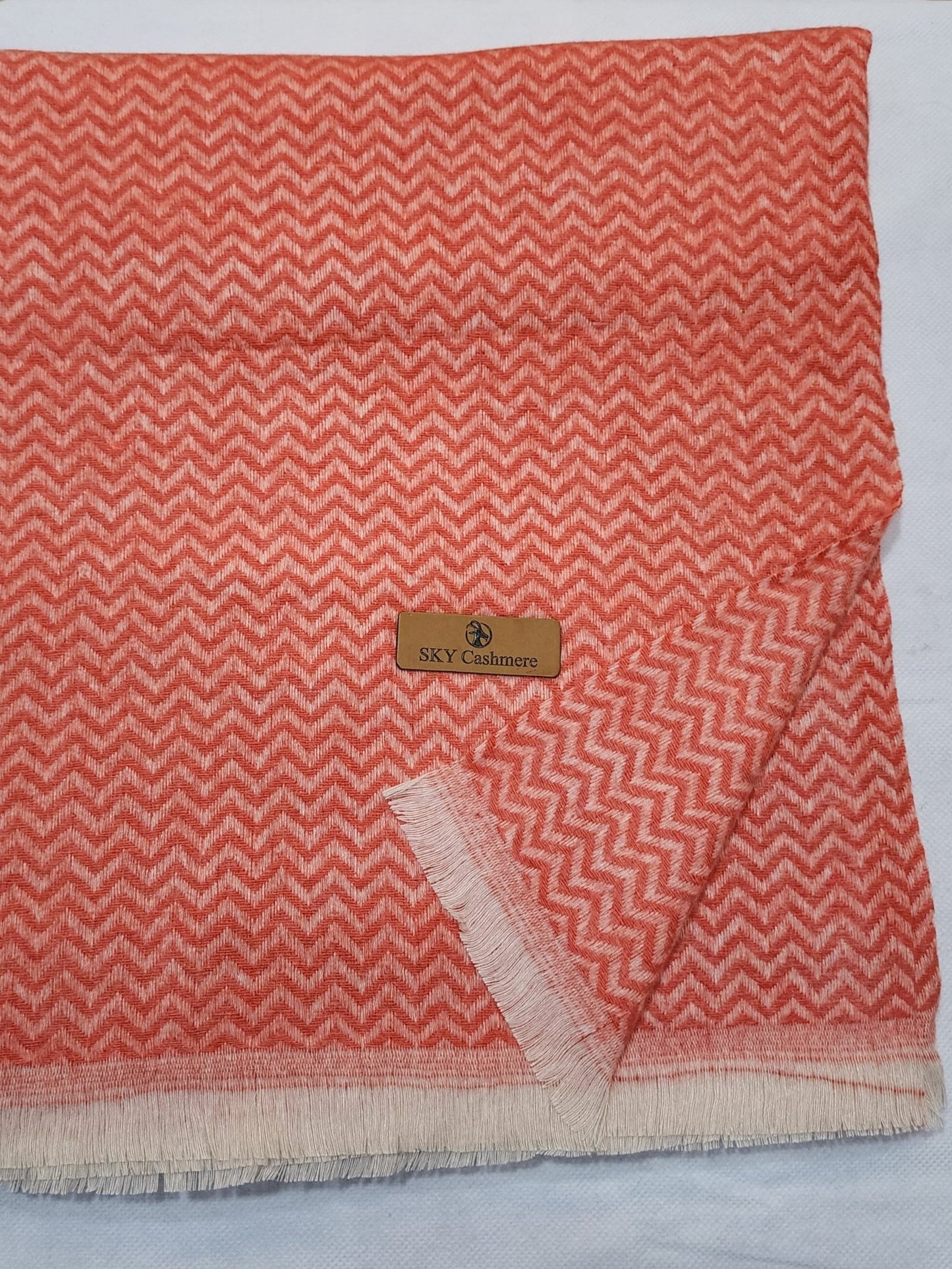 Plain Stole Zinzag Design Self Kani Sky Cashmere Stole Perfect Gift in Sale Price